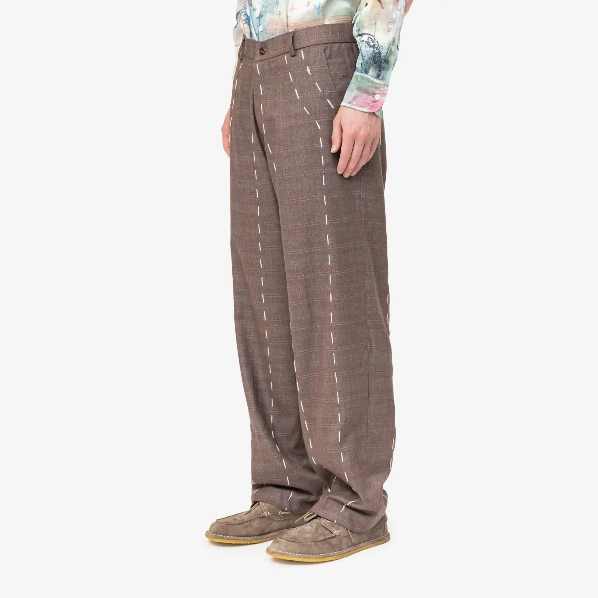 Face Embroidered Suit Pants - Image 3