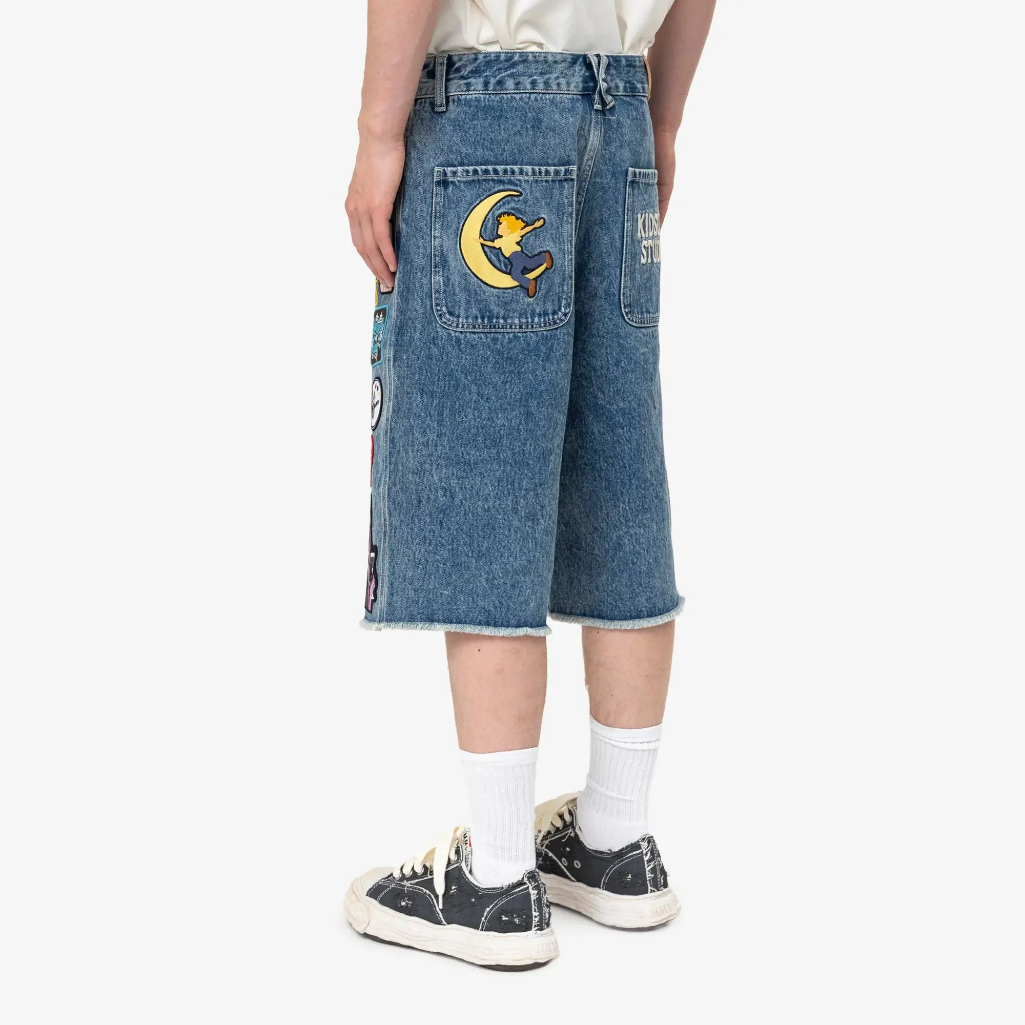 Patches Denim Long Shorts - Image 4