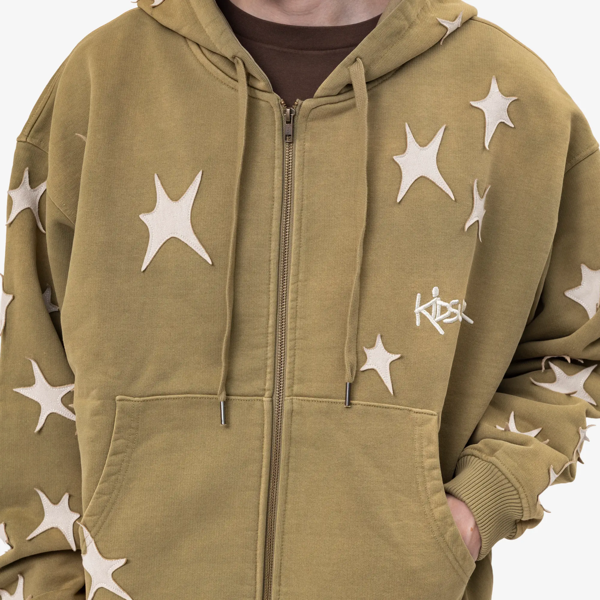 Stars Patchwork Washed Hoody - Image 5