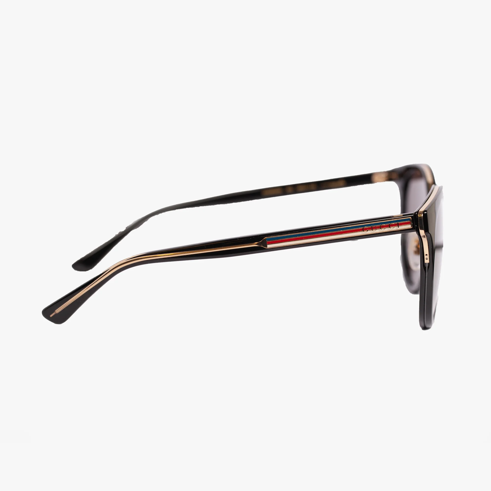 Womens Black Round Acetate Sunglasses - Image 3