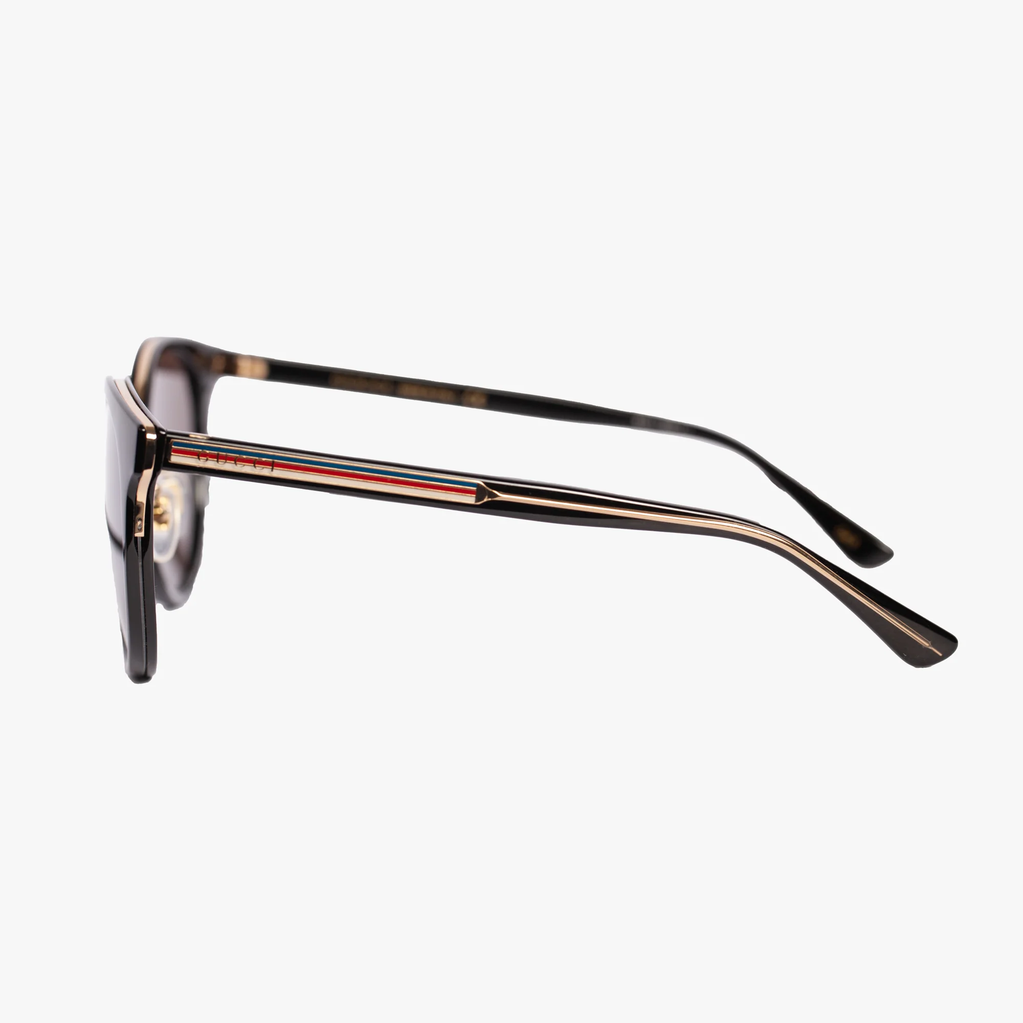 Womens Black Round Acetate Sunglasses - Image 4