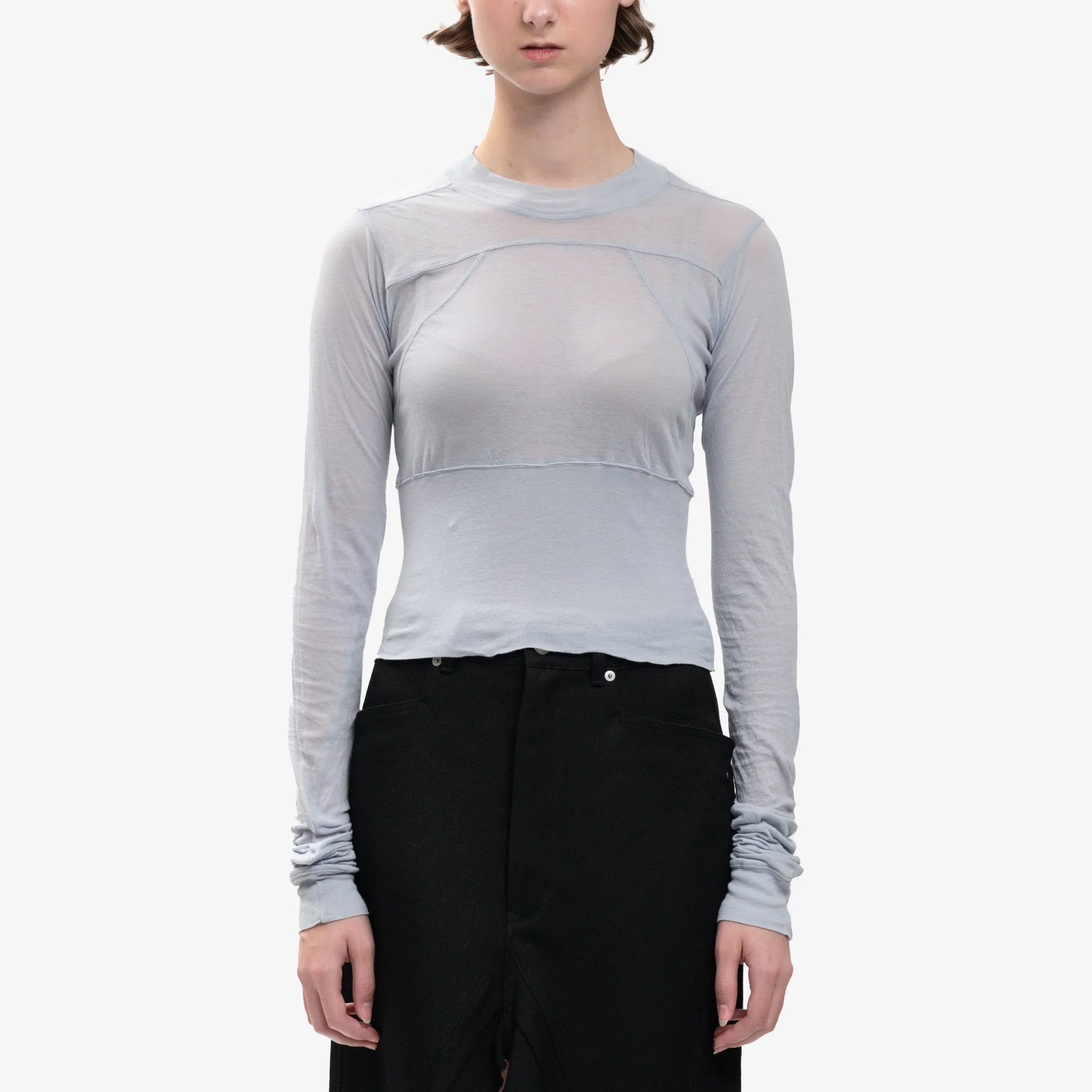 Womens Cropped Geo LS Tee