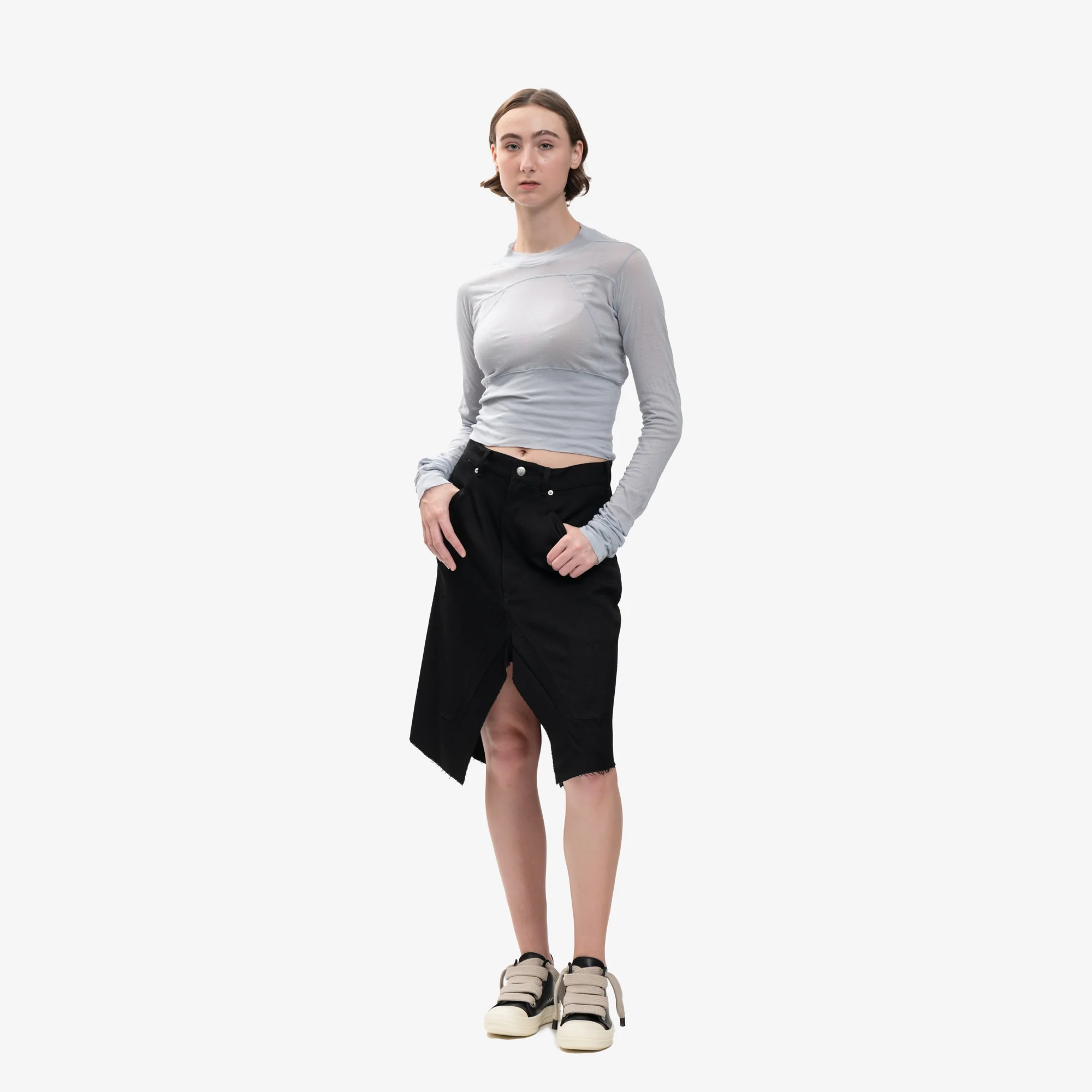 Womens Cropped Geo LS Tee - Image 2
