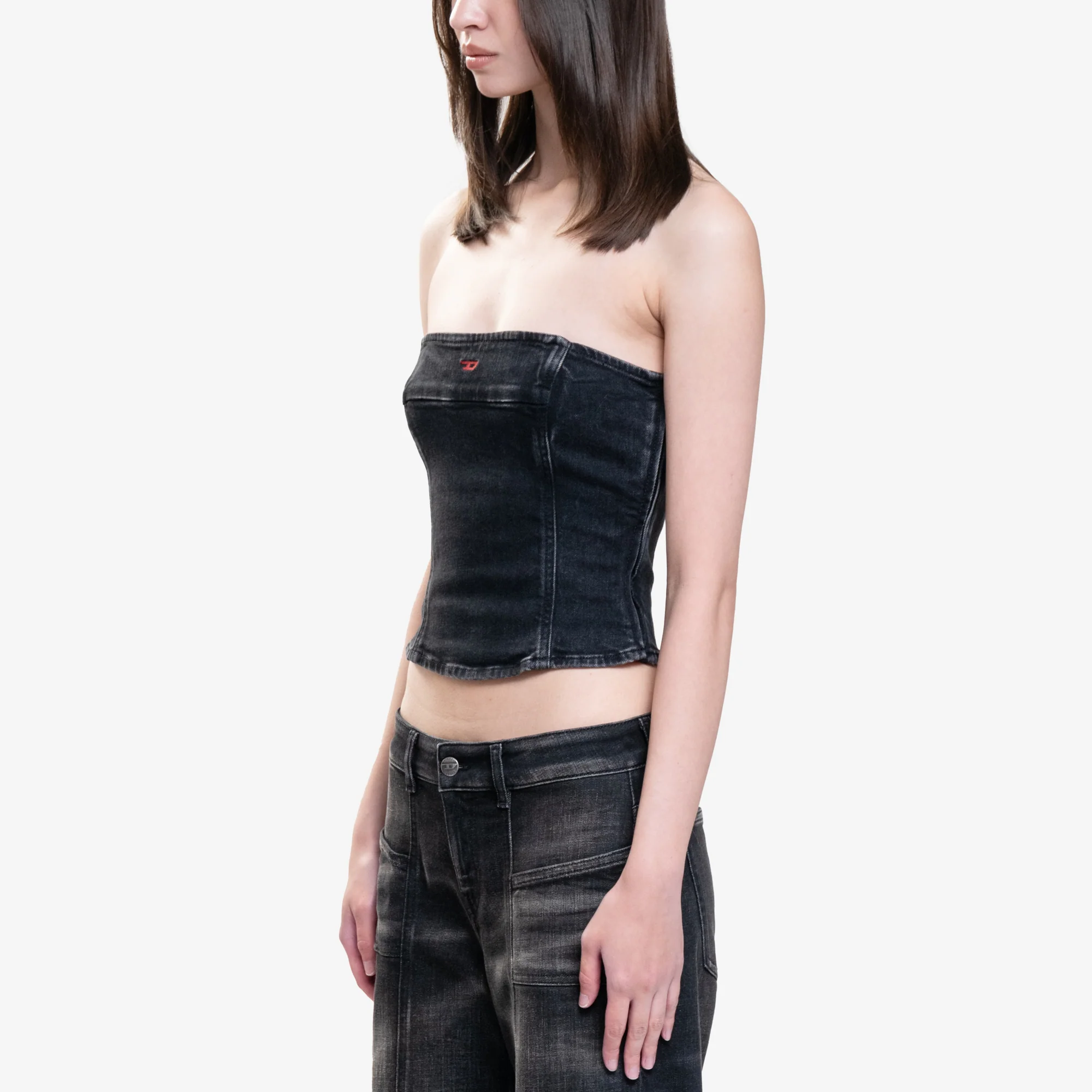 Womens Deville Denim Tube Top - Image 3