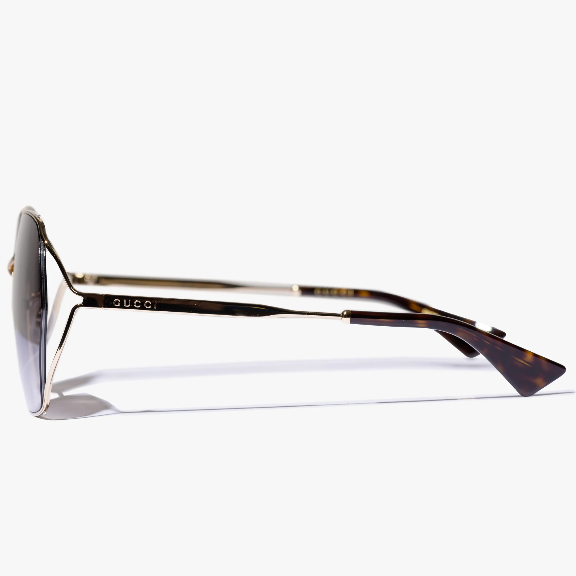 Womens Gold Square Frame Sunglasses - Image 4