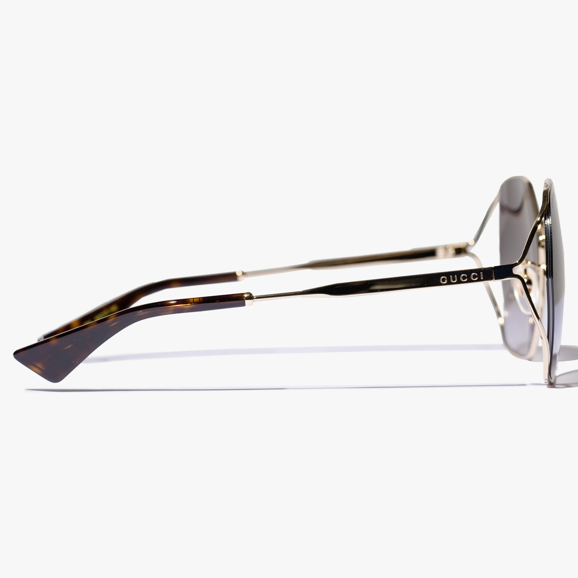 Womens Gold Square Frame Sunglasses - Image 5