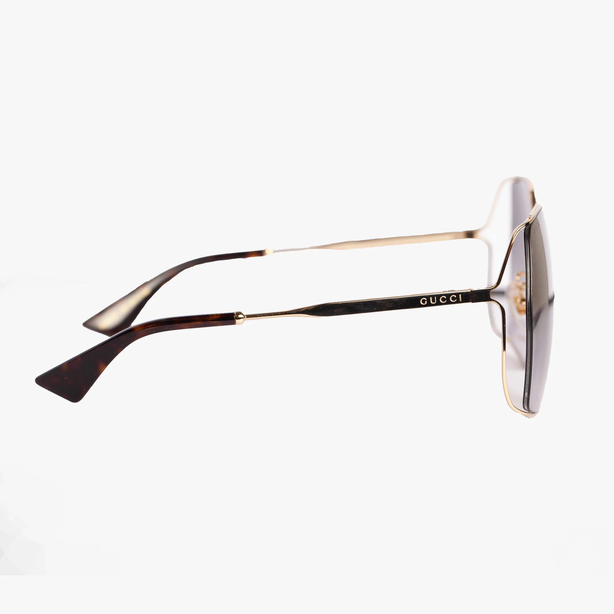 Womens Gold Square Metal Sunglasses - Image 3