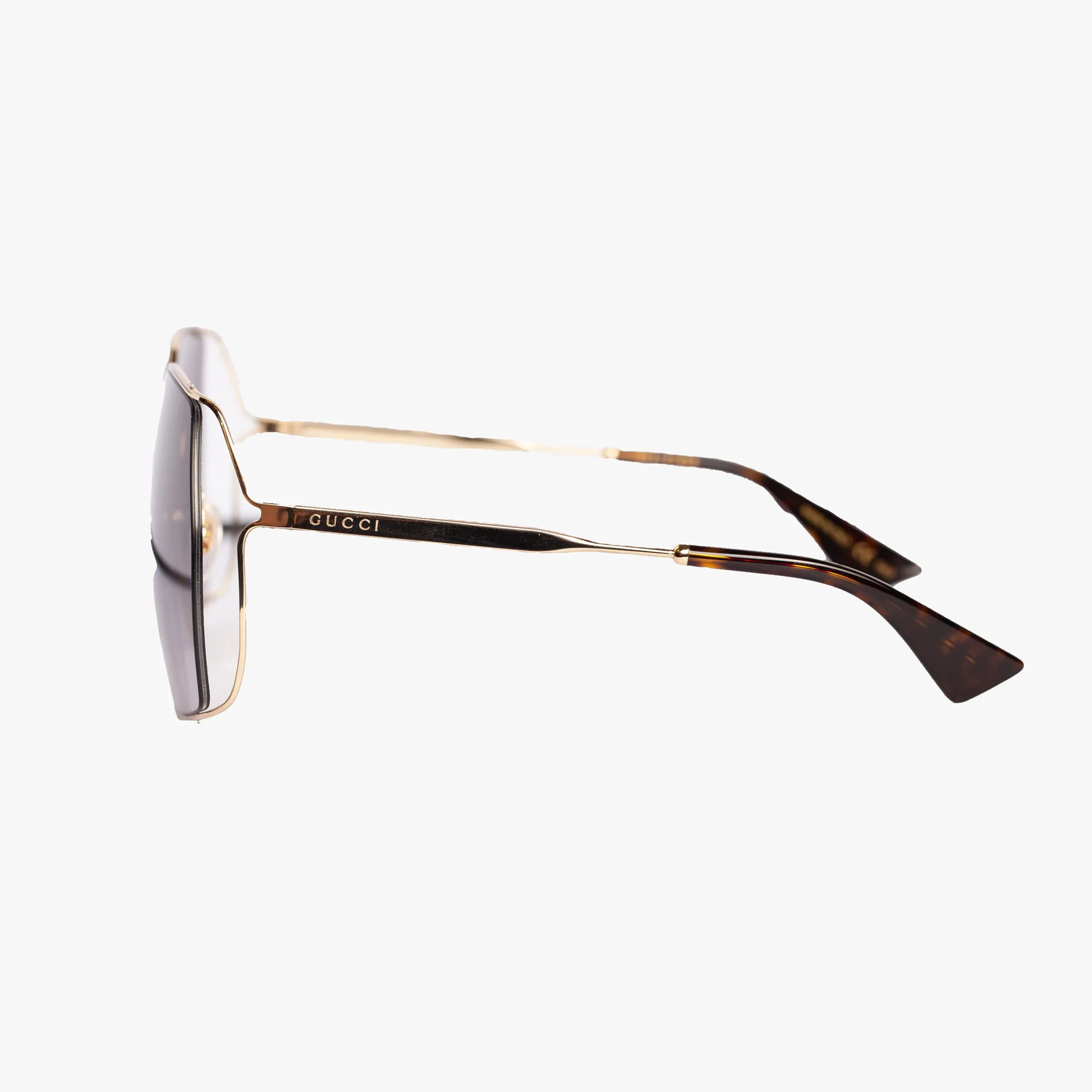 Womens Gold Square Metal Sunglasses - Image 4