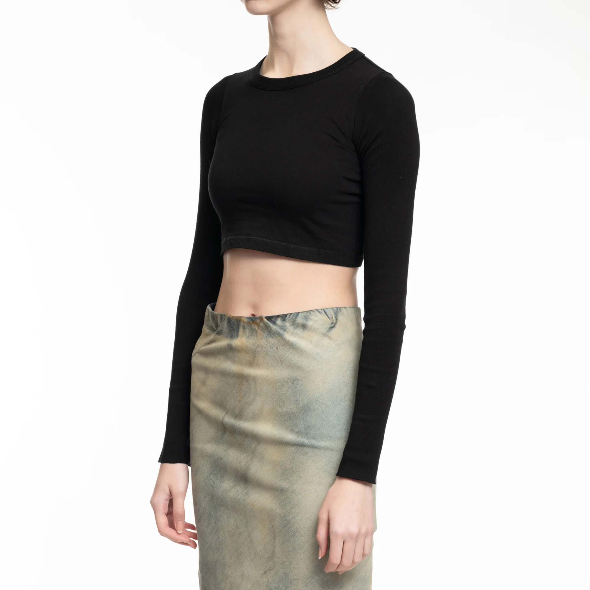 Womens Long Sleeve Crop T-Shirt - Image 3