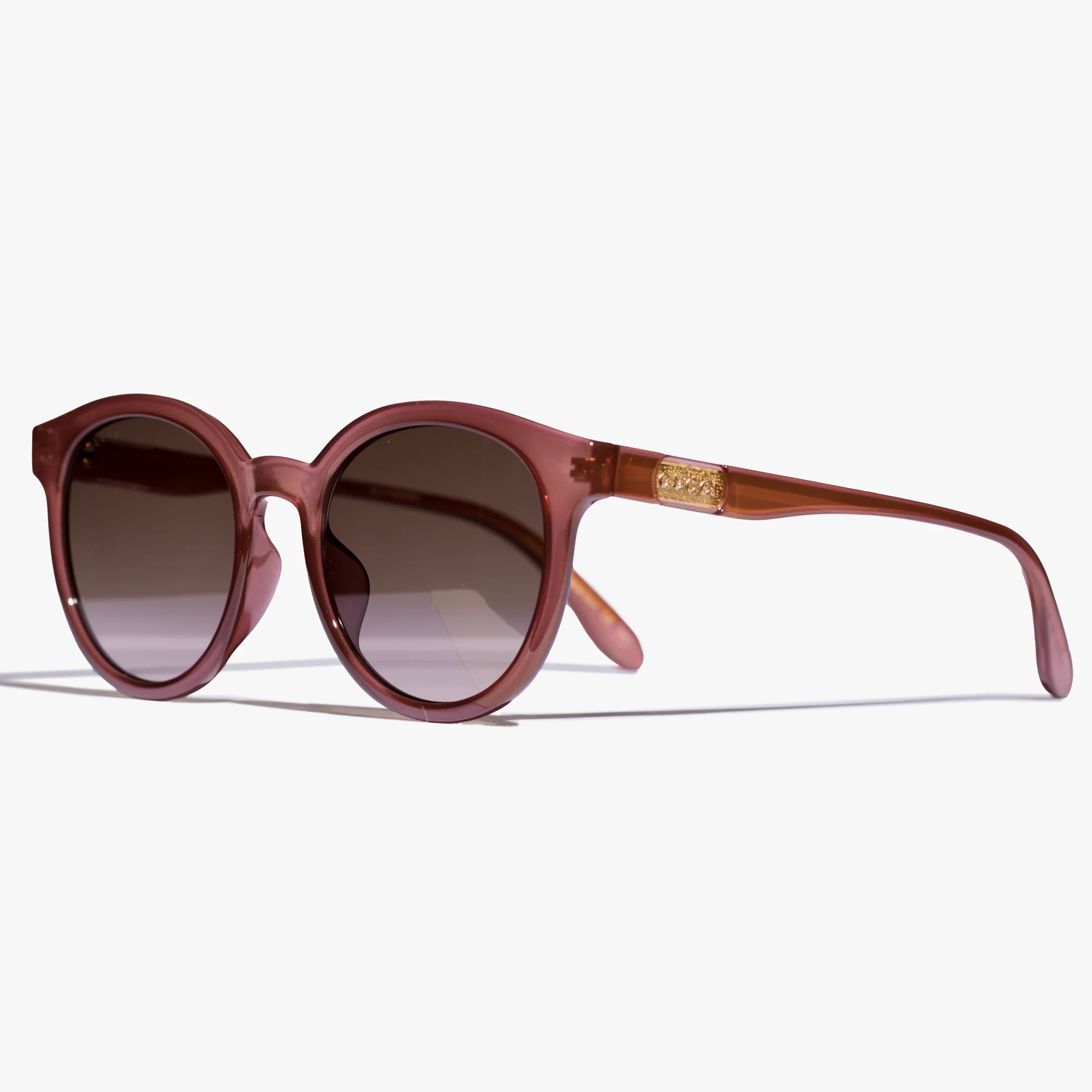 Womens Pink Round Injection Sunglasses - Image 4
