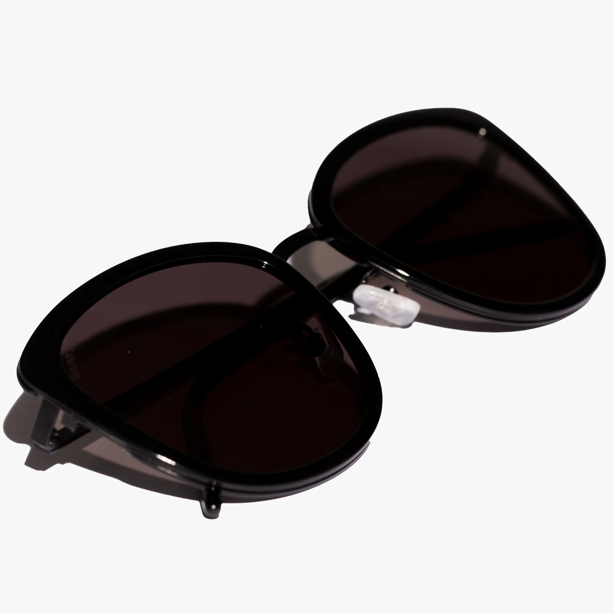 Womens Black Round Slim Sunglasses - Image 3