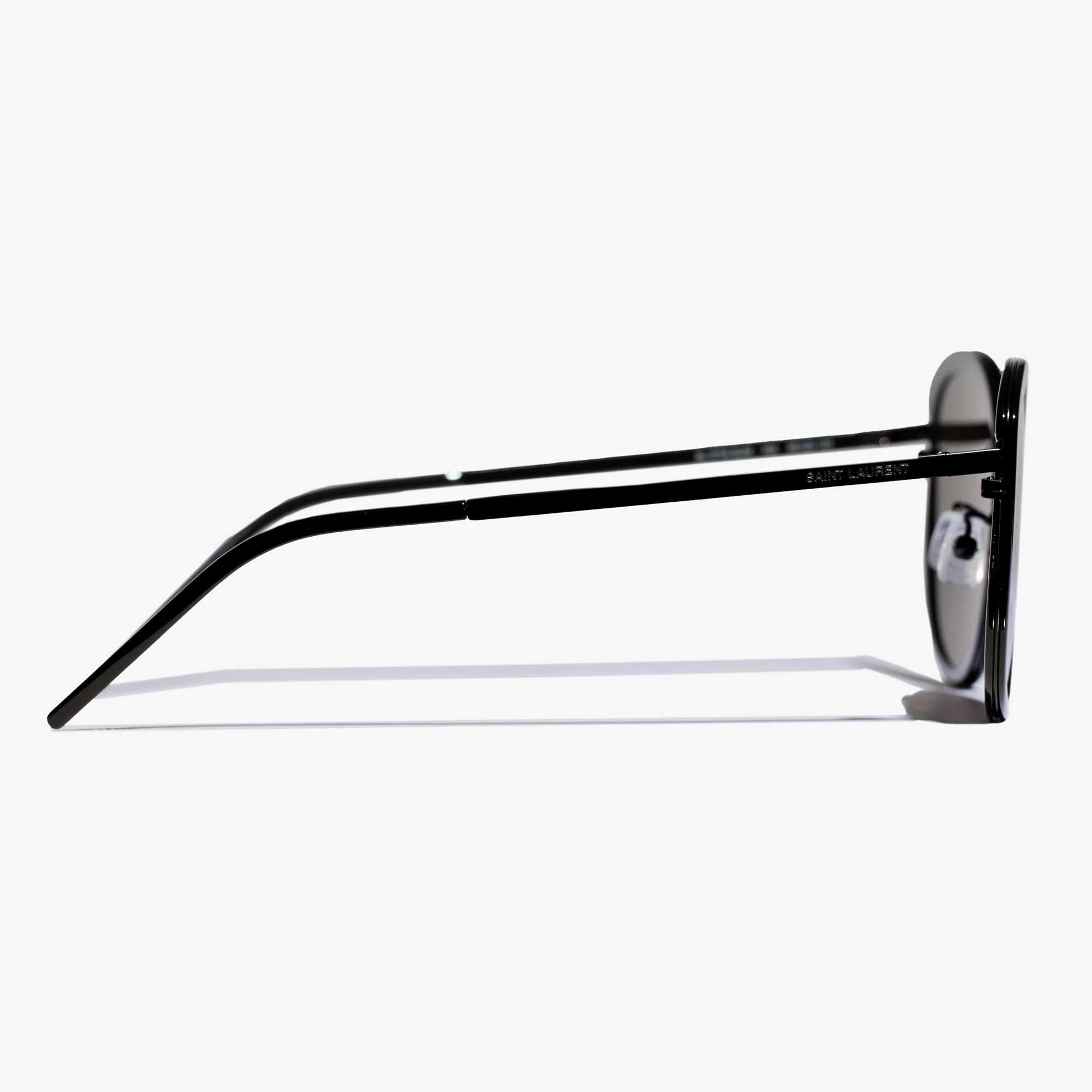 Womens Black Round Slim Sunglasses - Image 4