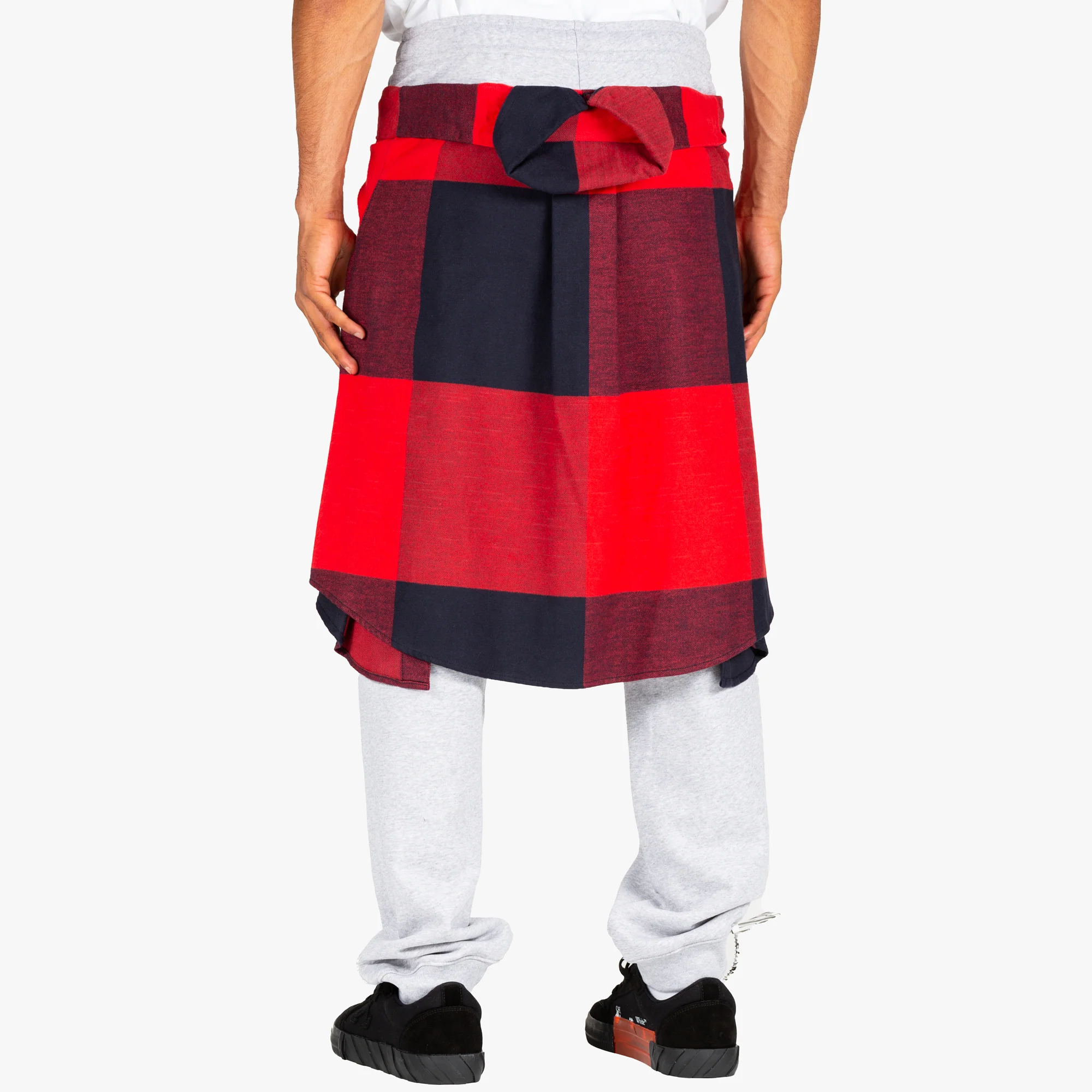 Layered Check Shirt Sweatpants - Image 3