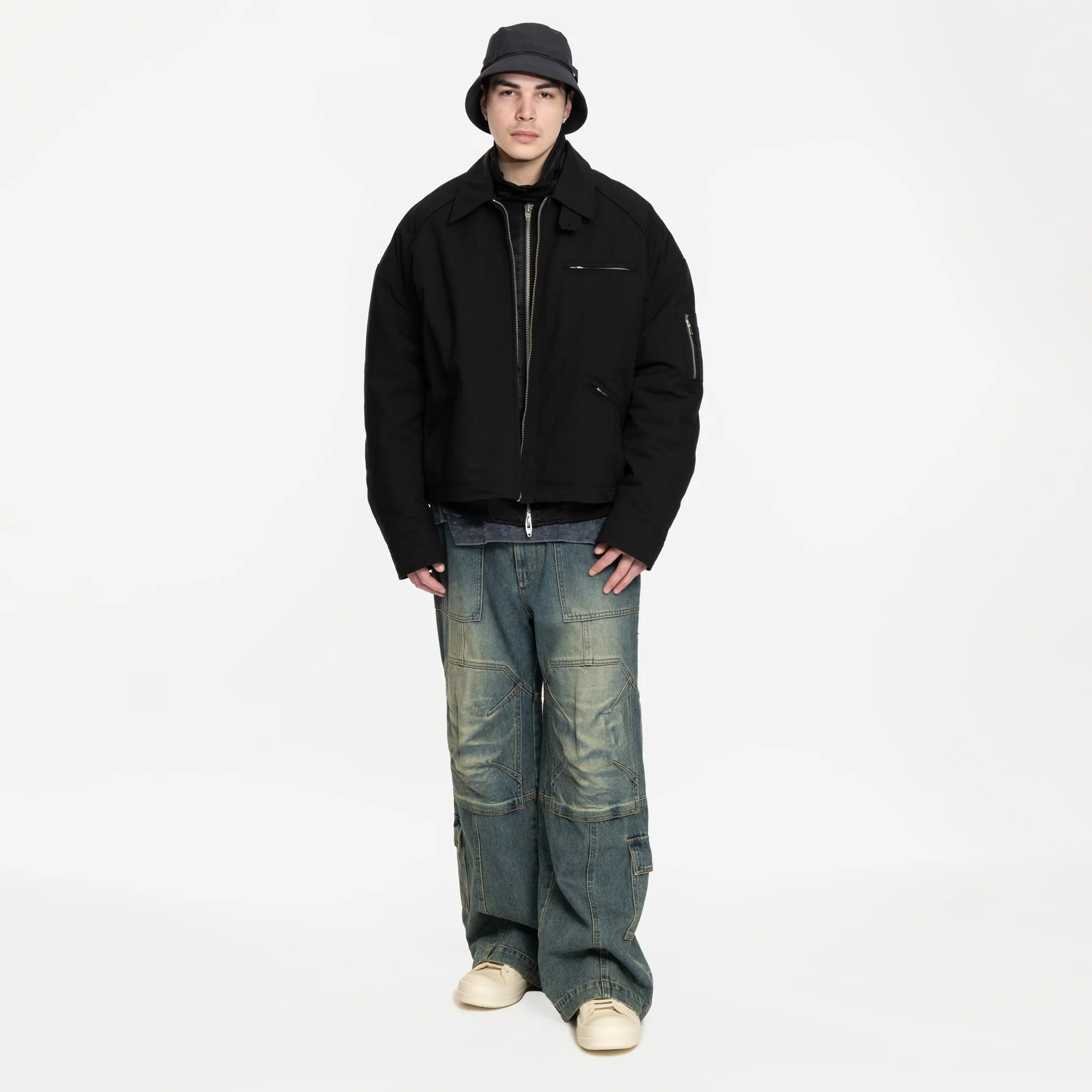 Layered Short Bomber Jacket - Image 2