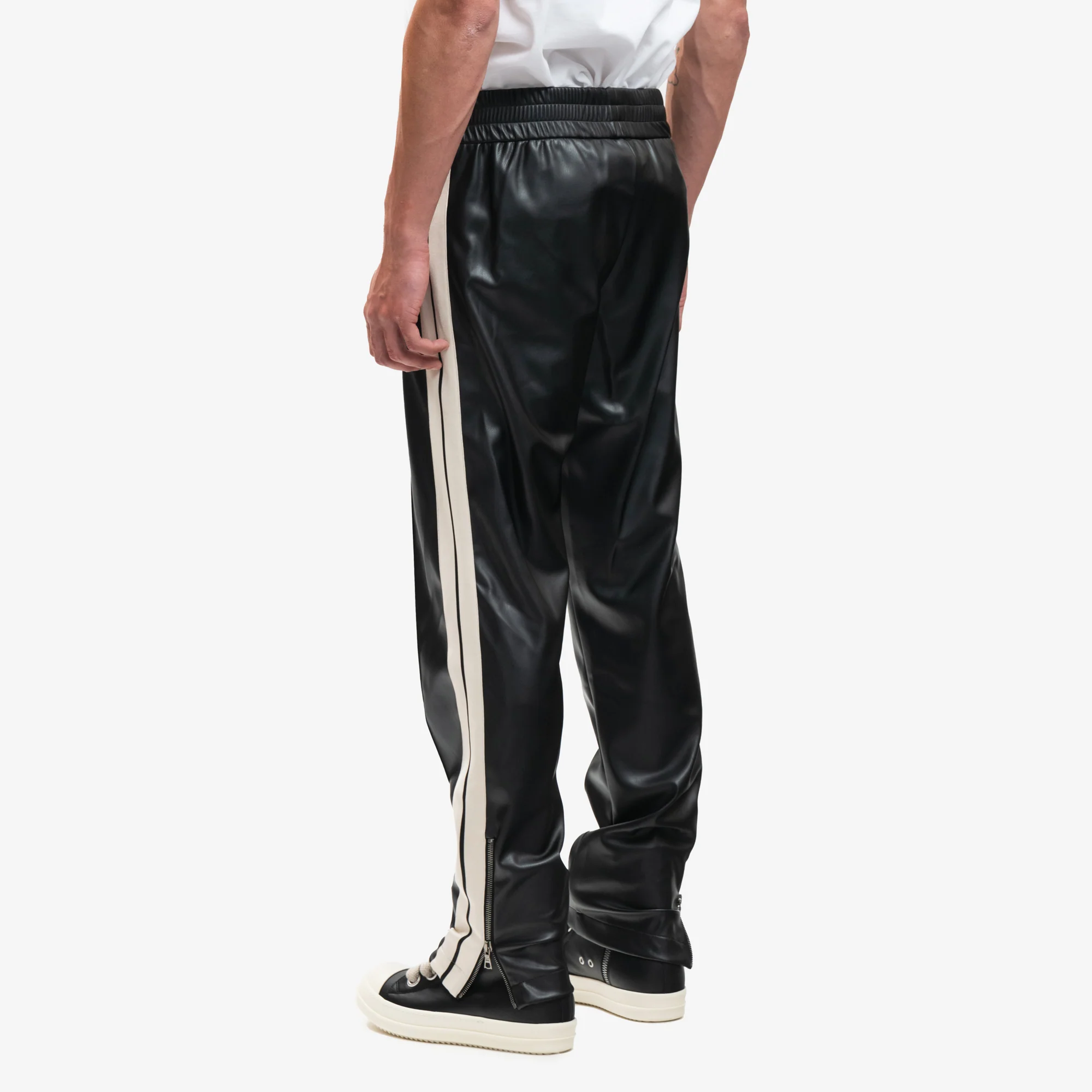 Leather Effect Track Pants - Image 4