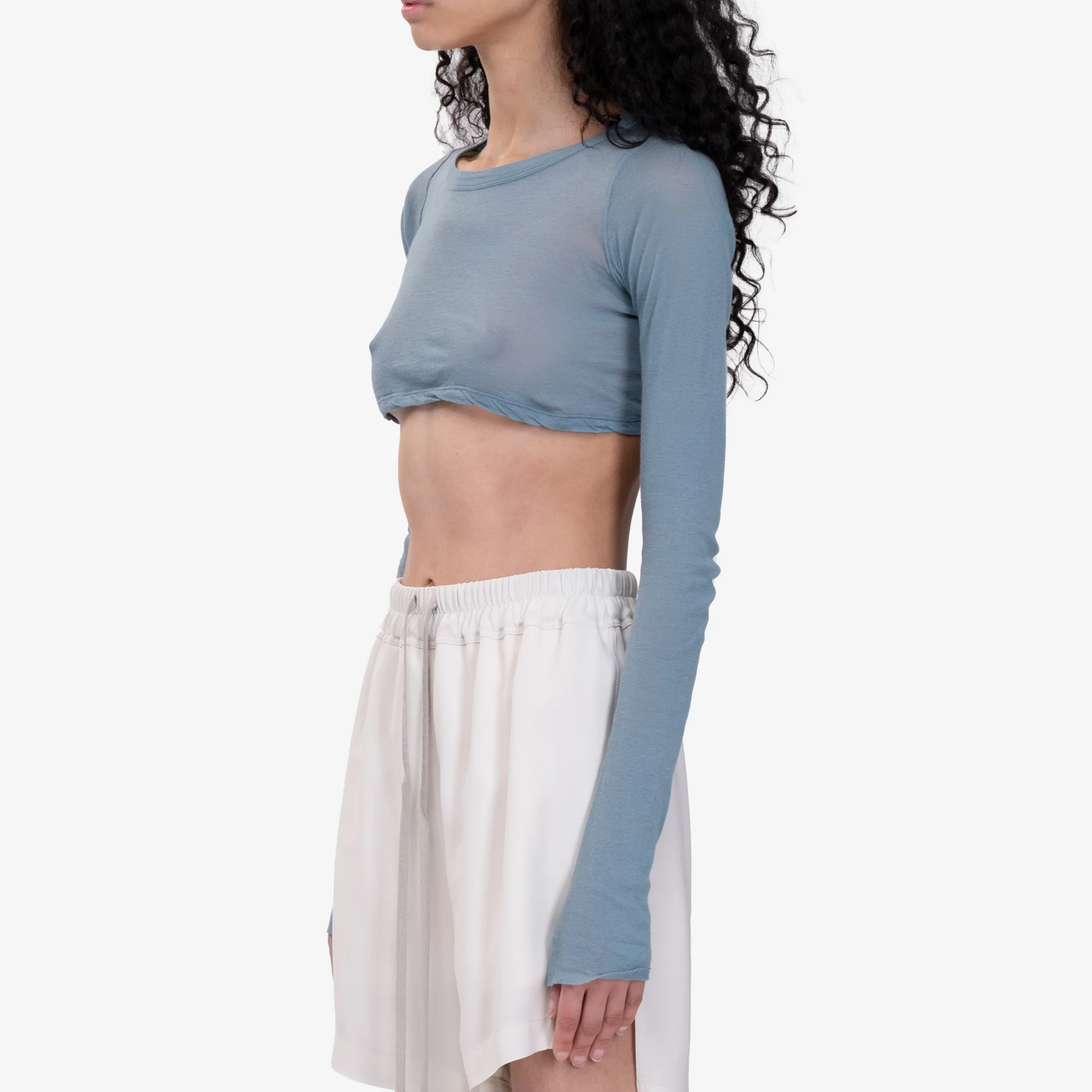 Womens Long Sleeve Crop Top - Image 3