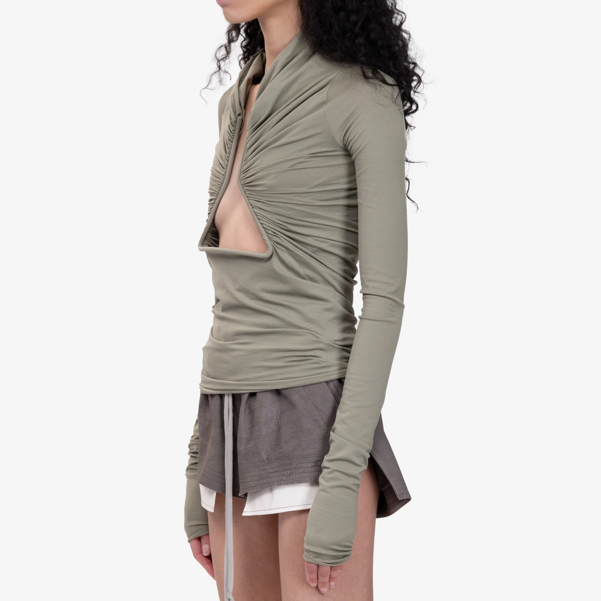 Womens Long Sleeve Prong Celadon Top - Image 3