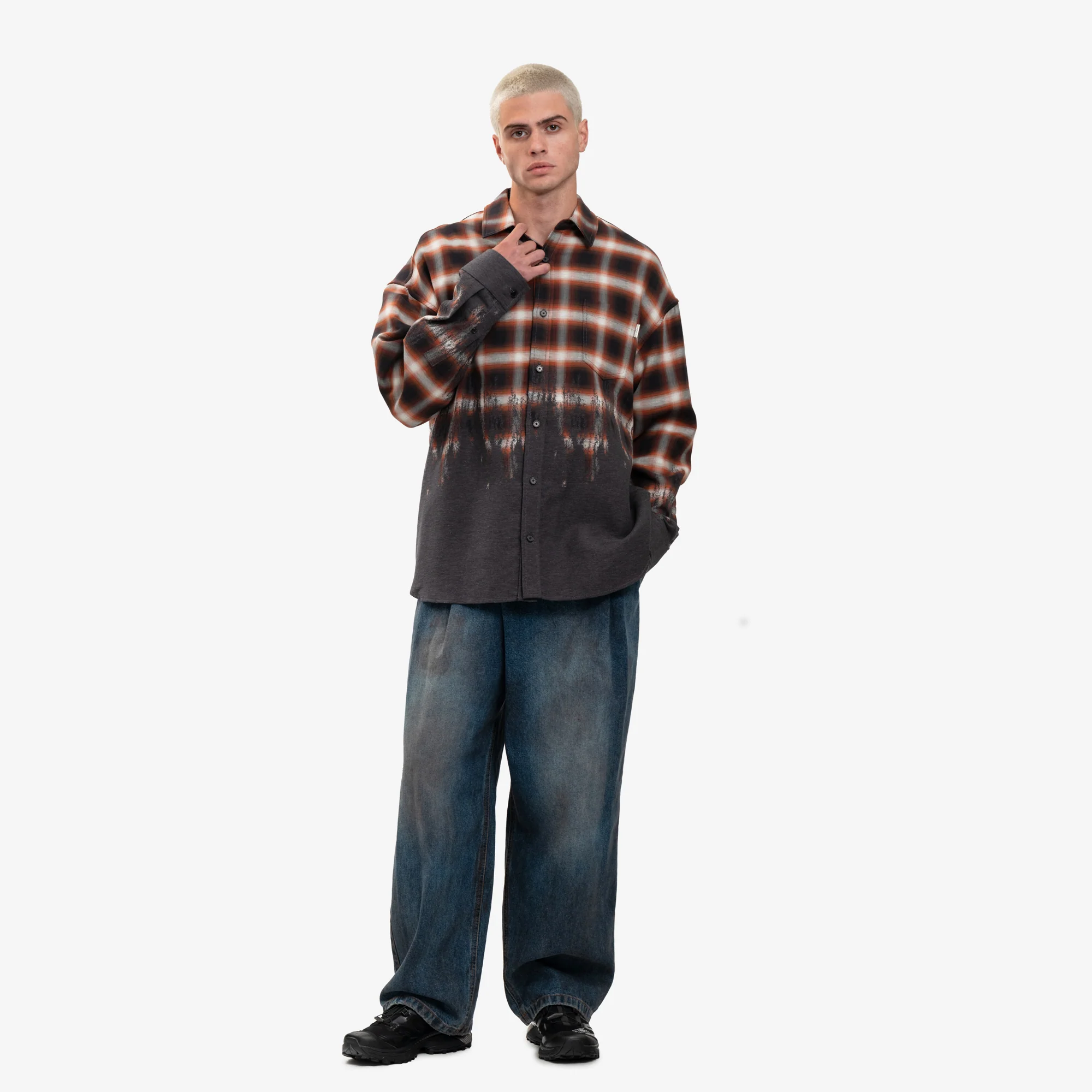 Loose Fit Border Check Shirt - Image 2