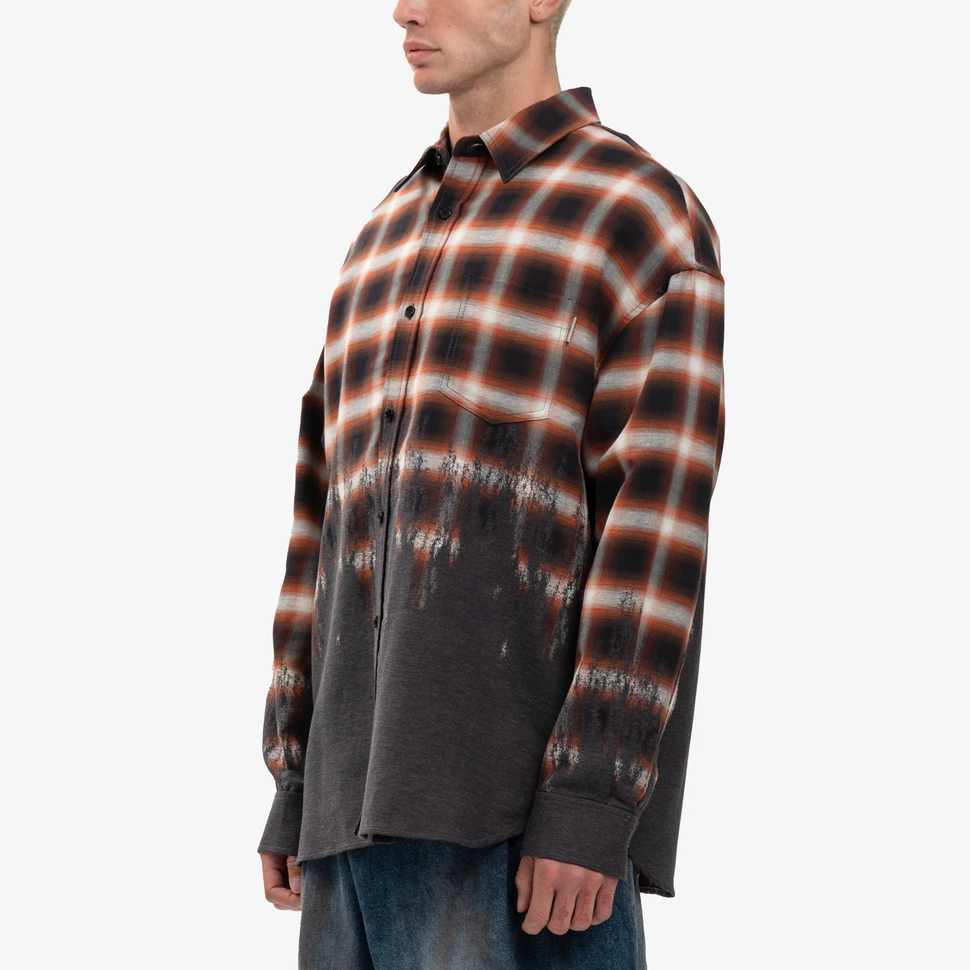 Loose Fit Border Check Shirt - Image 3