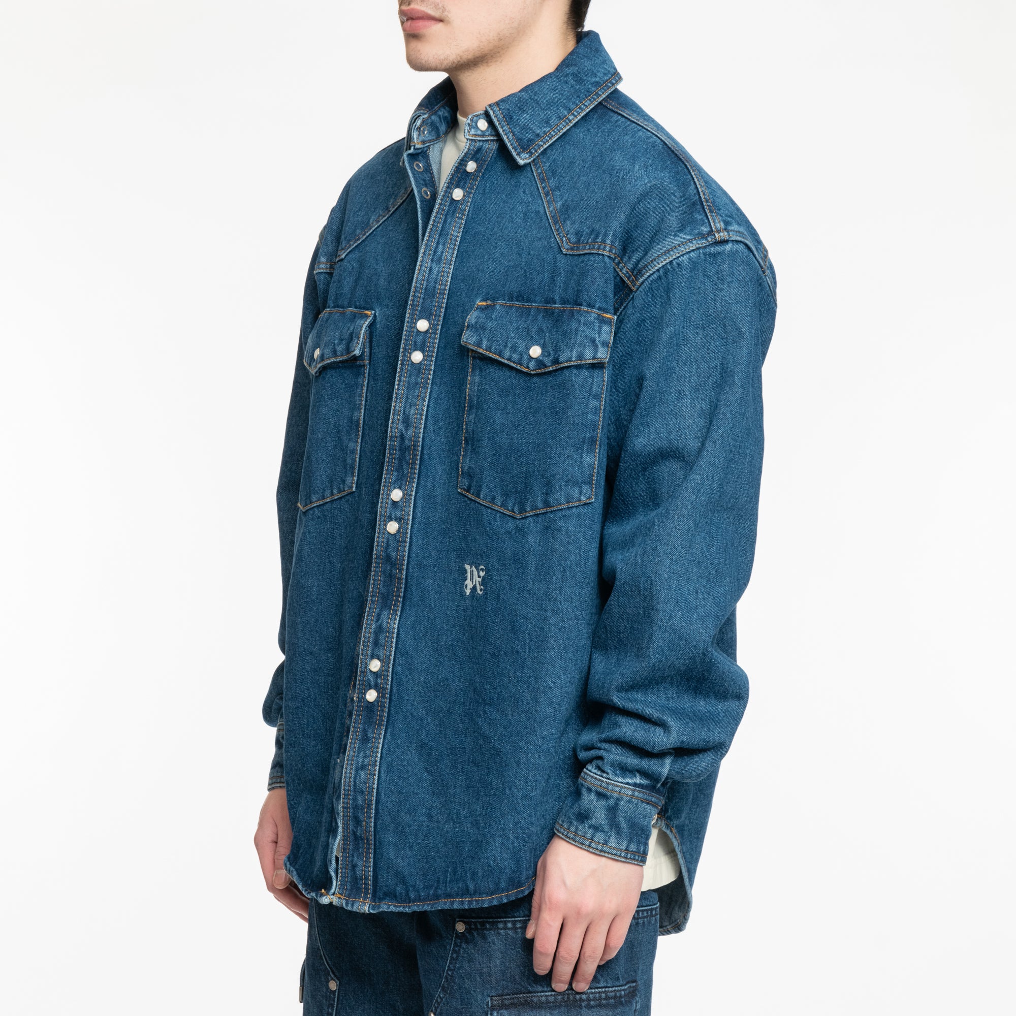 LW Monogram Denim Shirt - Image 3