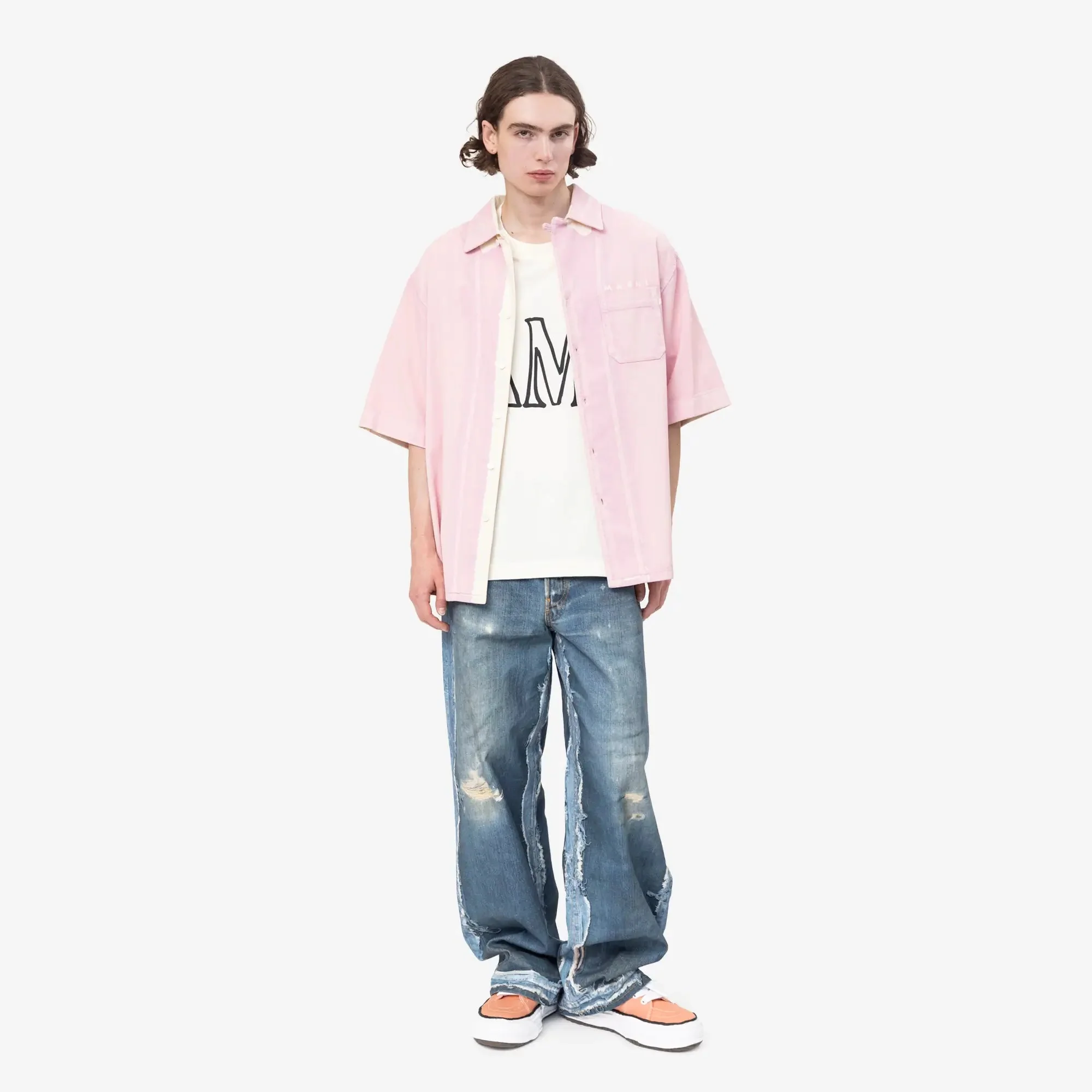 Screen Printed Light Denim SS Shirt - Image 2
