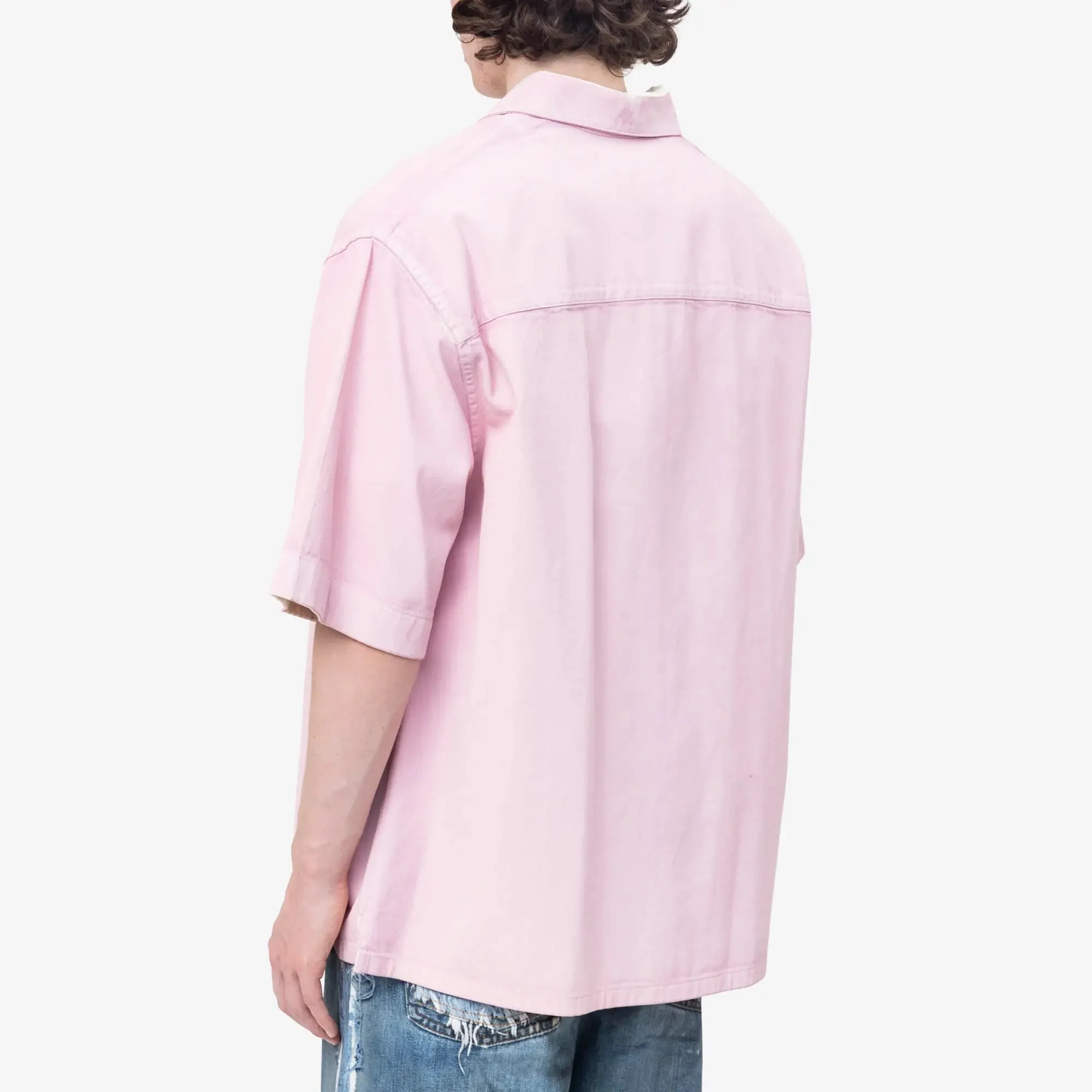 Screen Printed Light Denim SS Shirt - Image 4