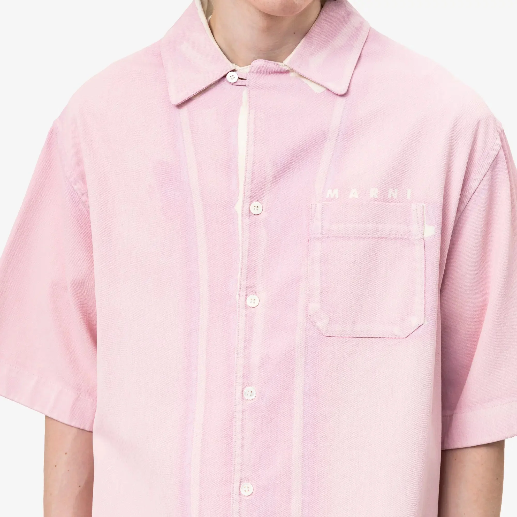 Screen Printed Light Denim SS Shirt - Image 5