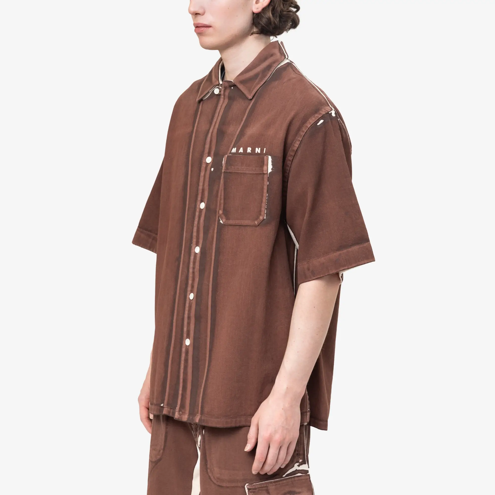 Screen Printed Light Denim SS Shirt - Image 3