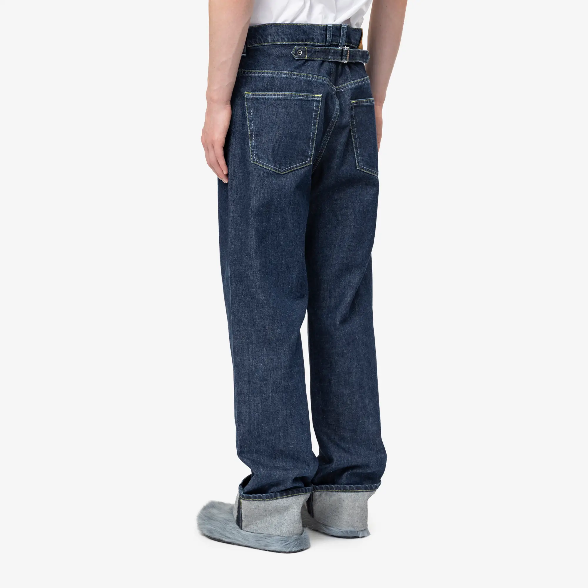 Unwashed Blue Denim Jeans - Image 4