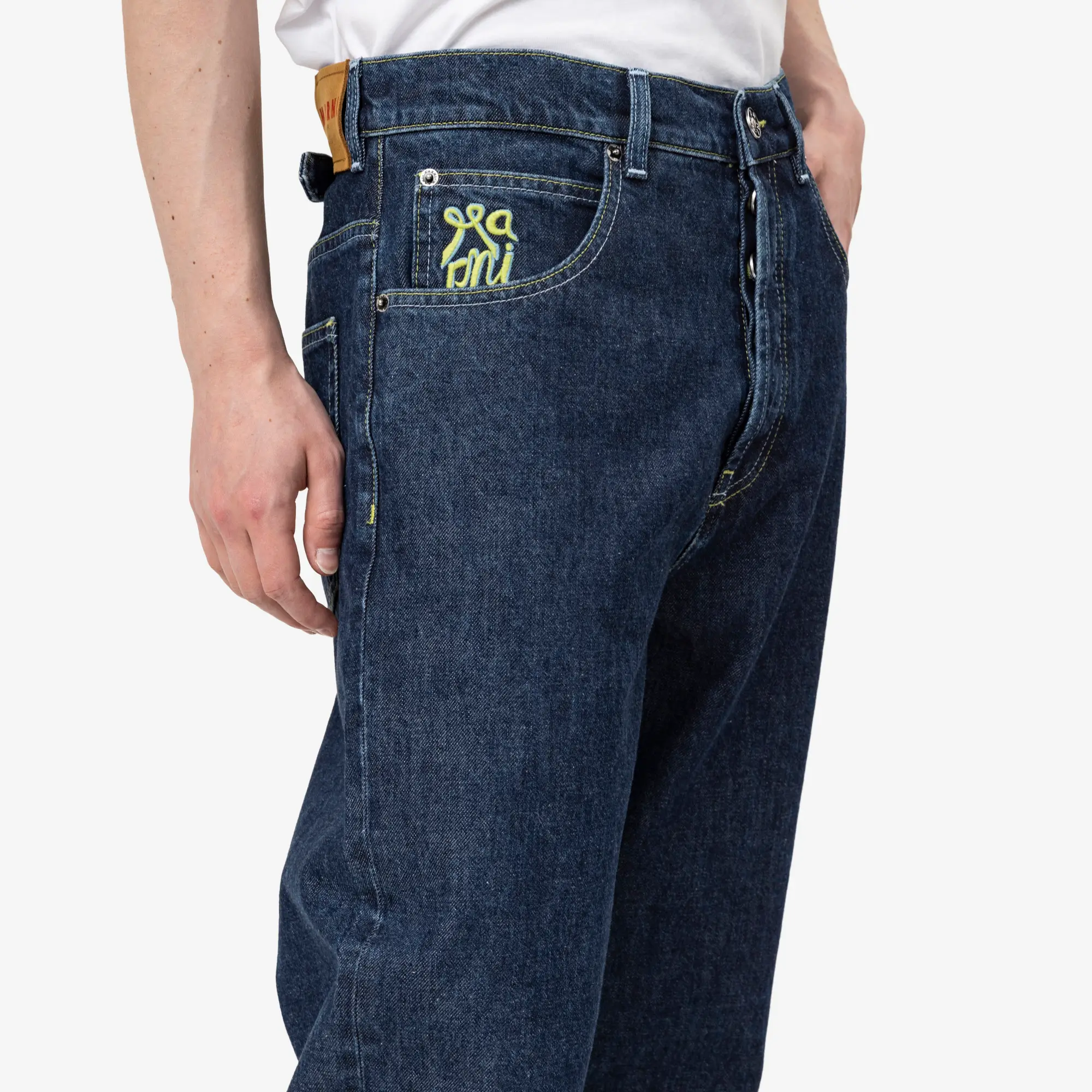 Unwashed Blue Denim Jeans - Image 5