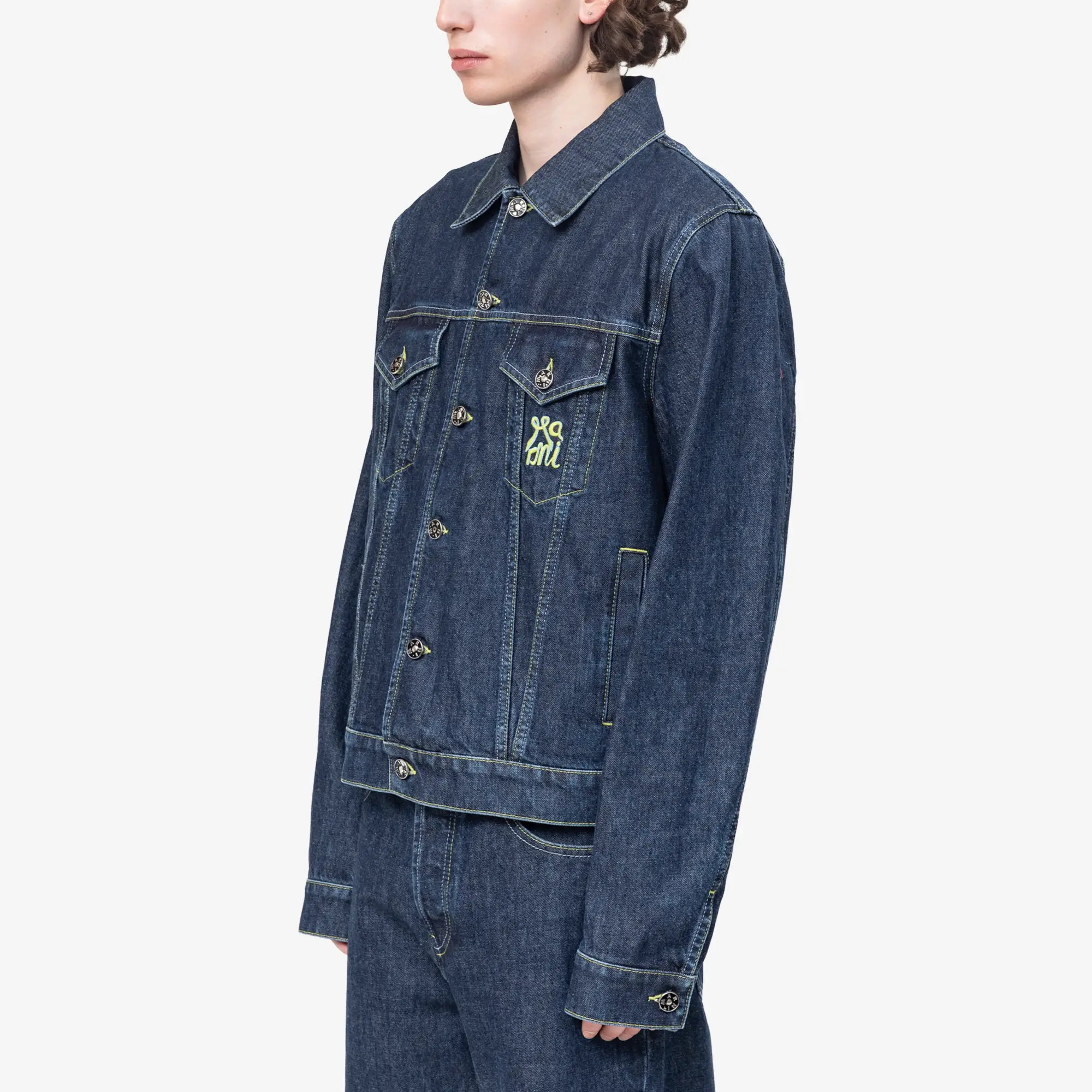Unwashed Blue Denim Trucker Jacket - Image 3