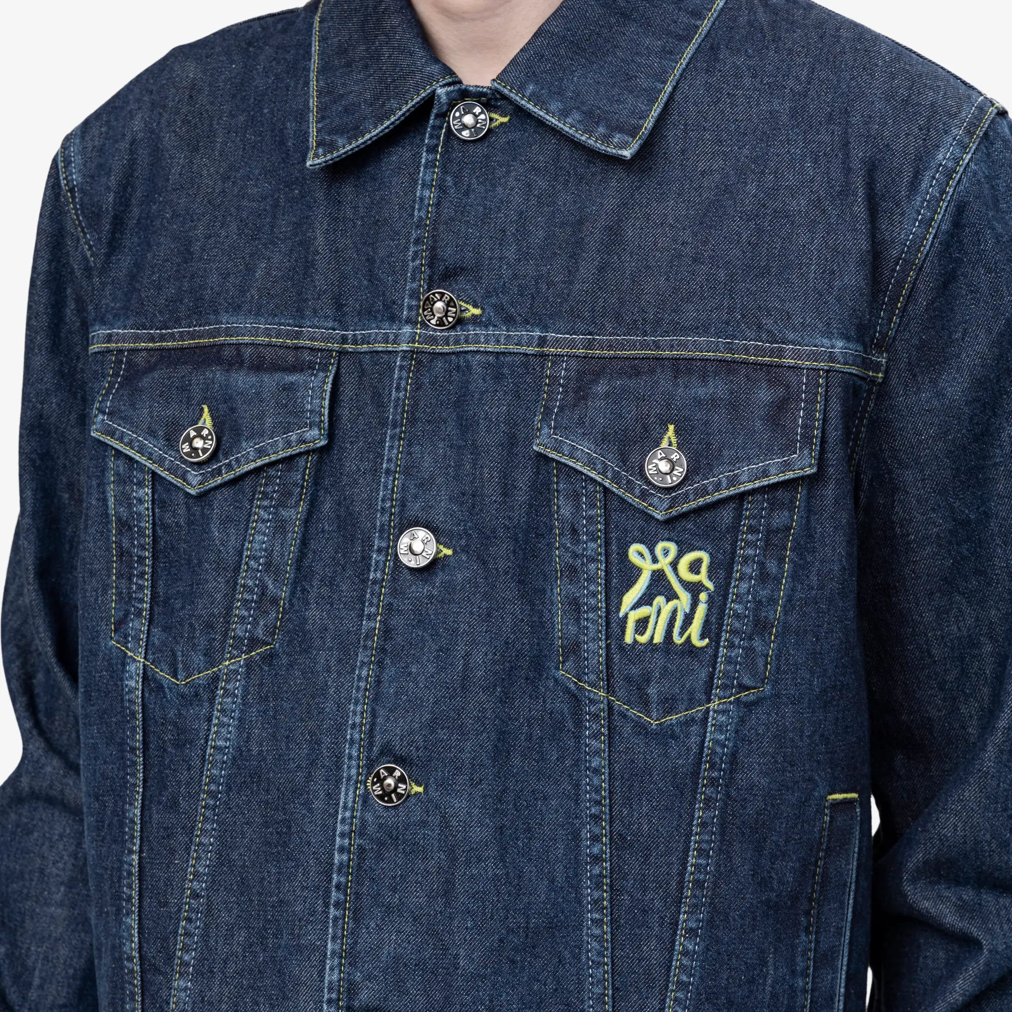 Unwashed Blue Denim Trucker Jacket - Image 5