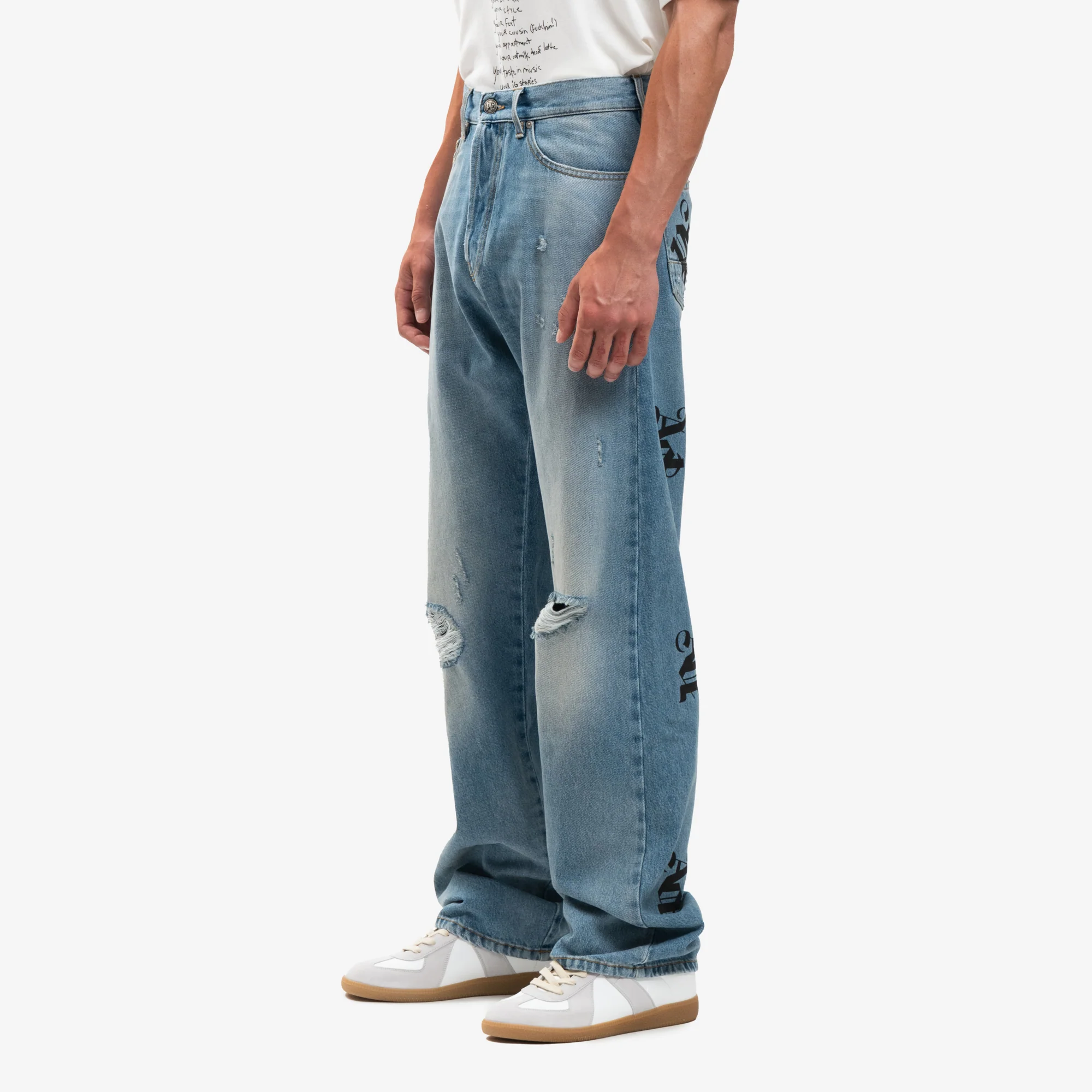 Med Wash Monogram Series Loose Jeans - Image 3
