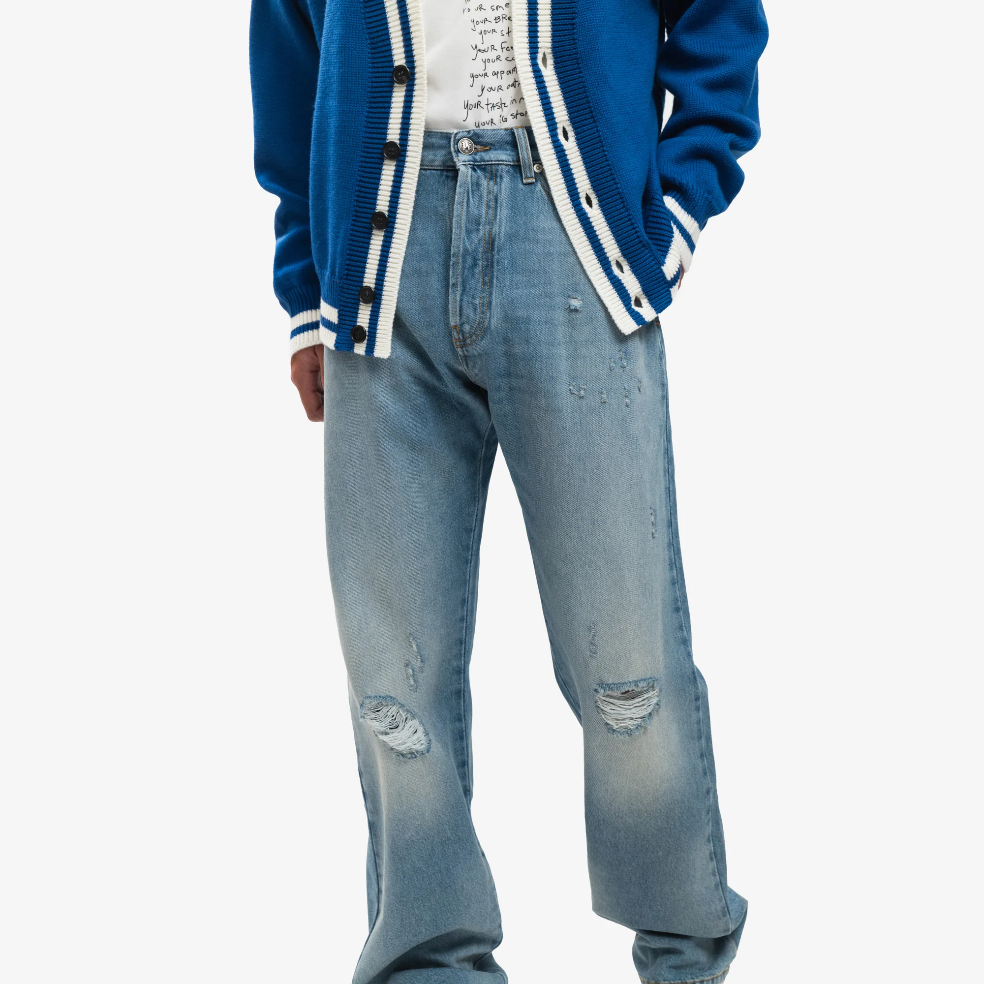 Med Wash Monogram Series Loose Jeans - Image 4