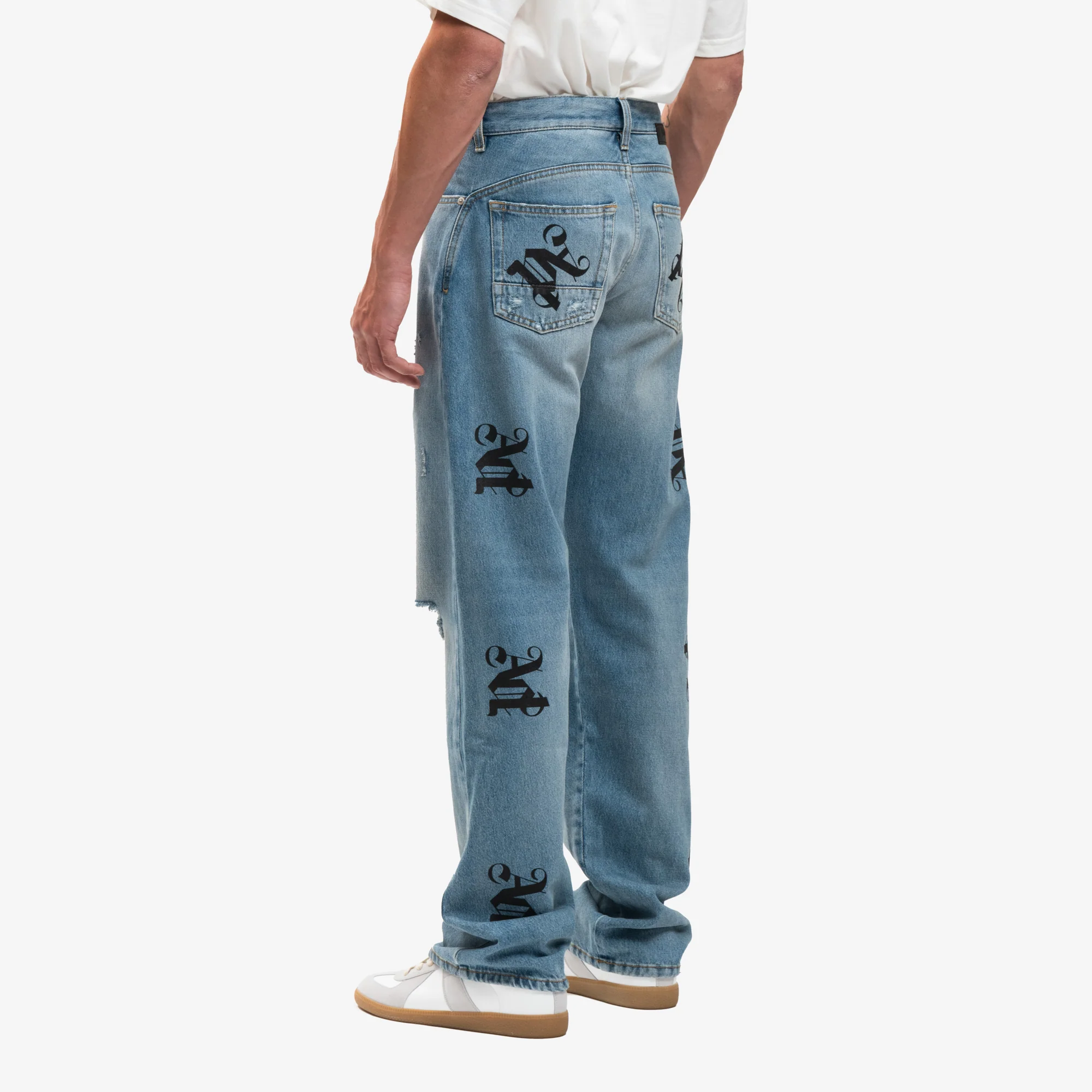 Med Wash Monogram Series Loose Jeans - Image 5