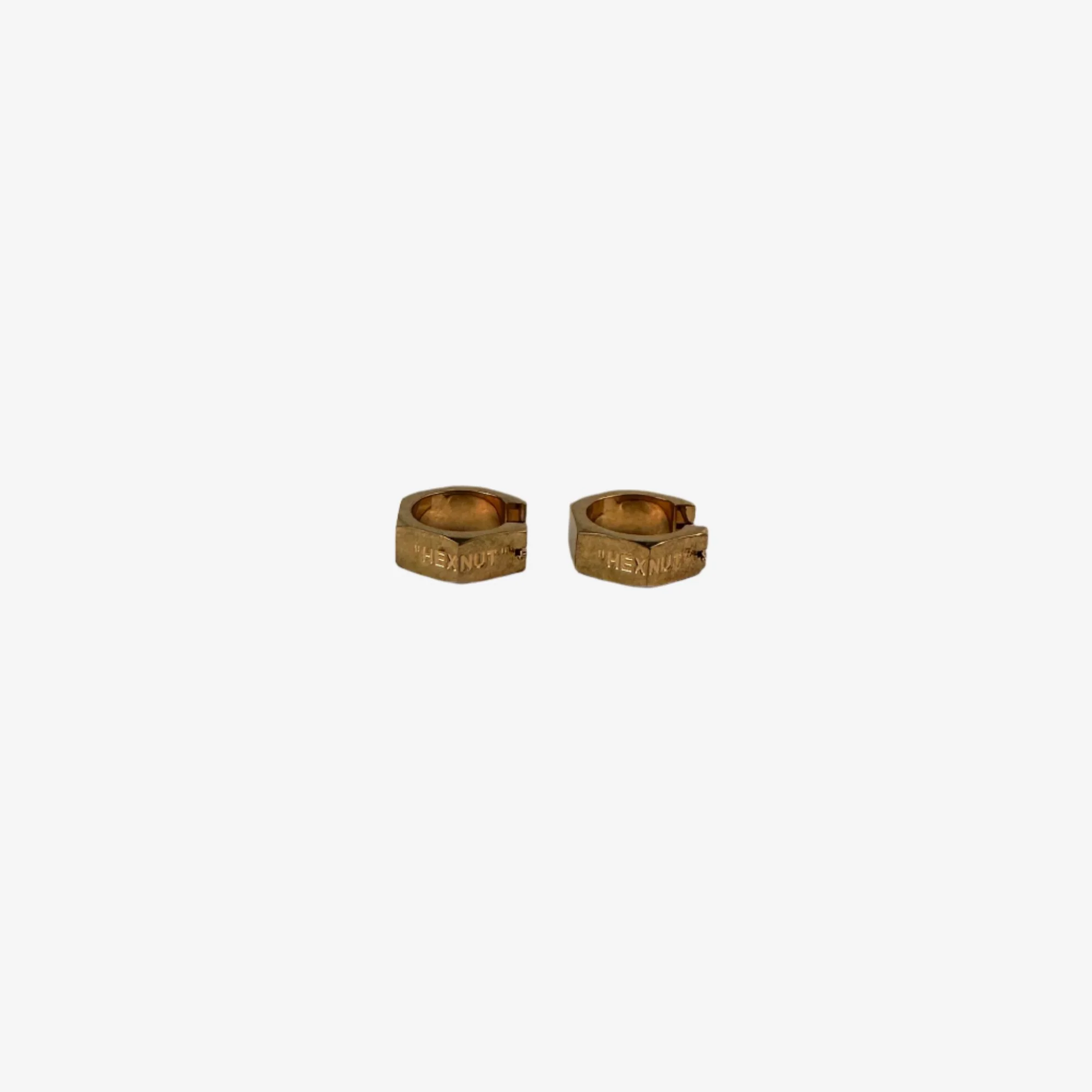 Medium Hexnut Gold Earrings - Image 4