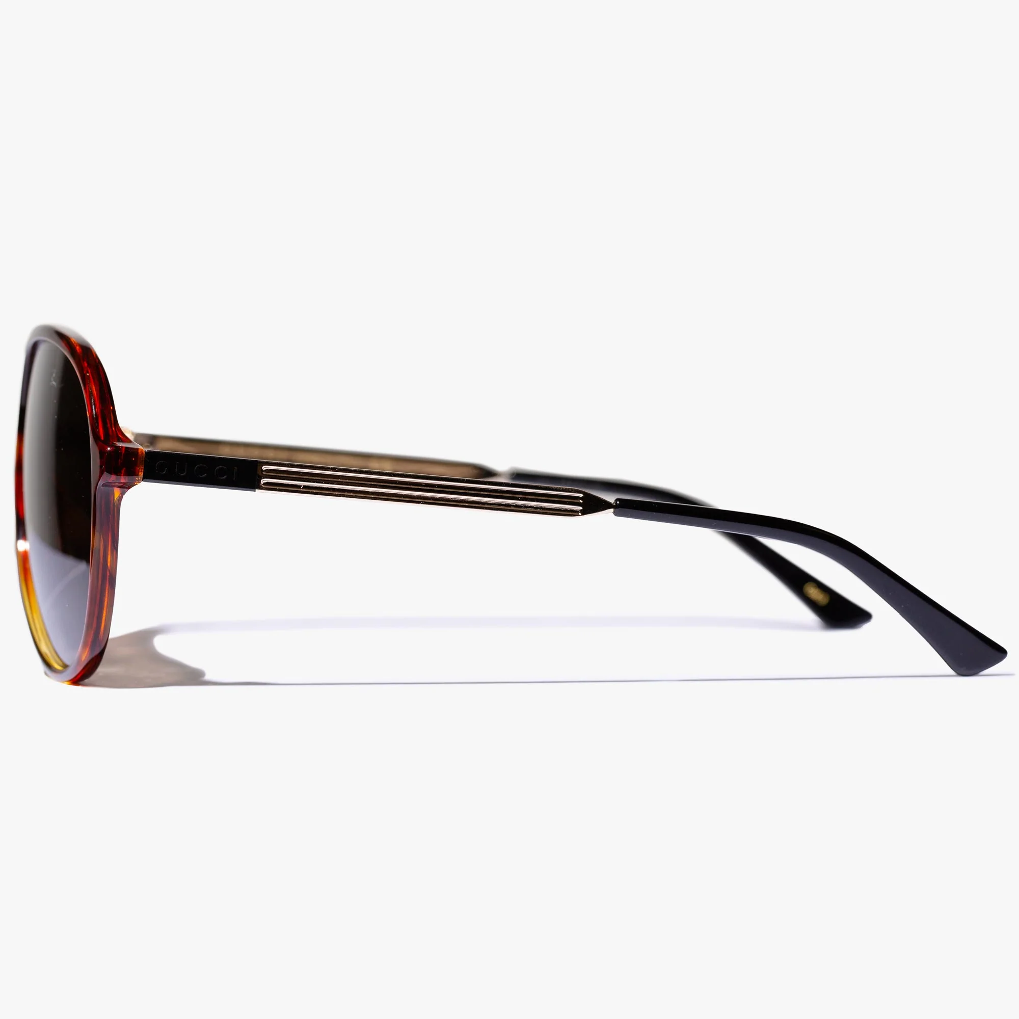 Mens Havana Aviator Frame Sunglasses - Image 3