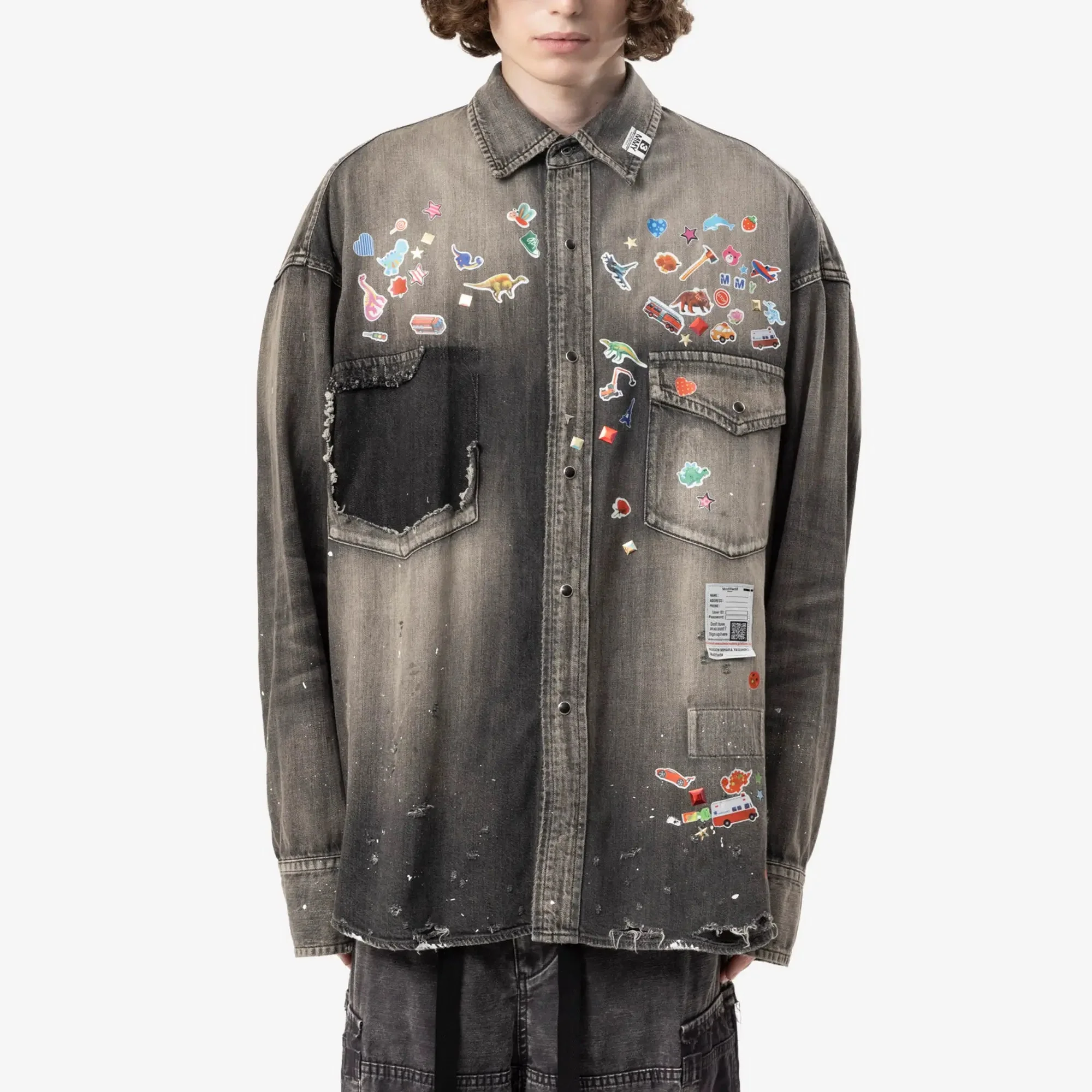 Kids Sticker Denim Shirt