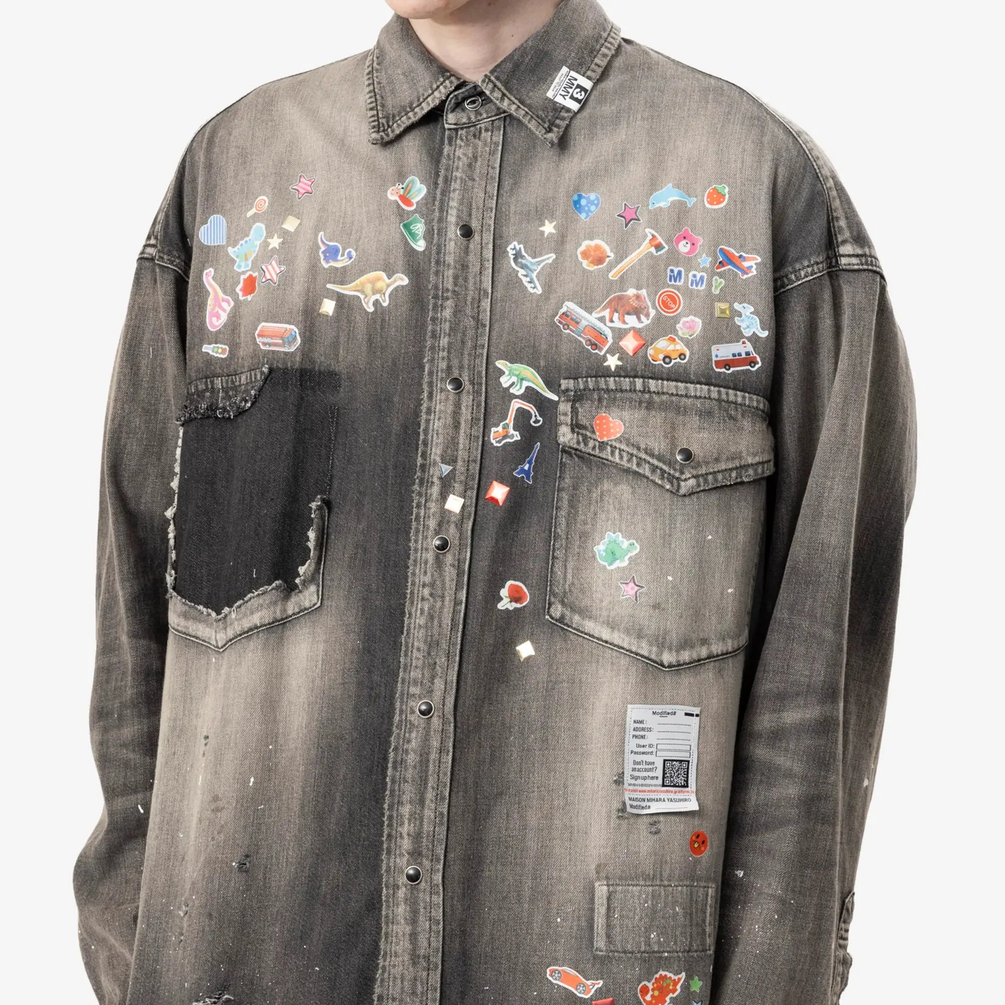 Kids Sticker Denim Shirt - Image 5