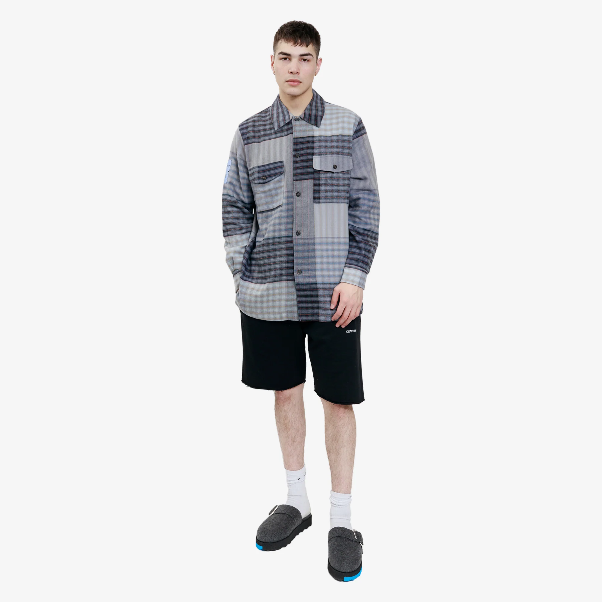 Mixed Panel Check Overshirt - Image 2