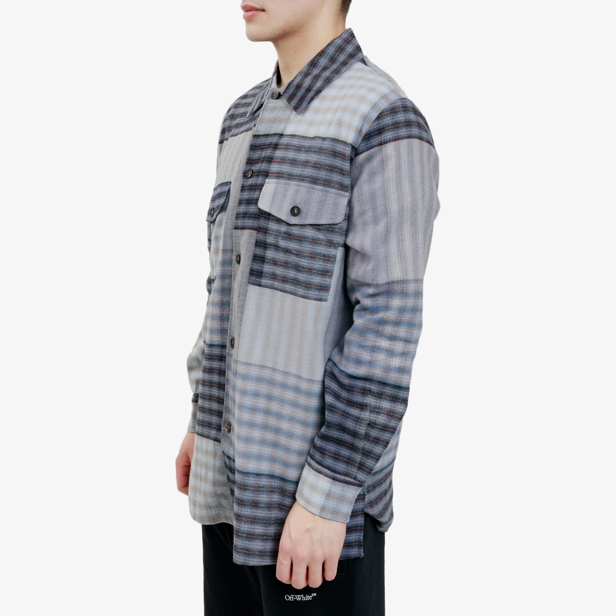 Mixed Panel Check Overshirt - Image 3