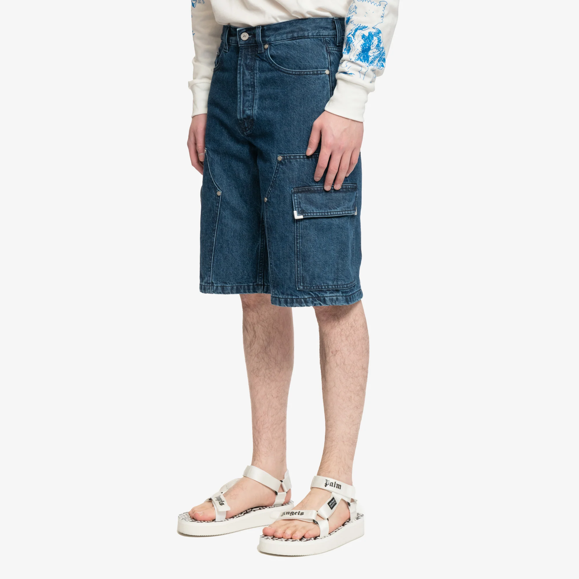 MW Metal Frame Cargo Denim Shorts - Image 3