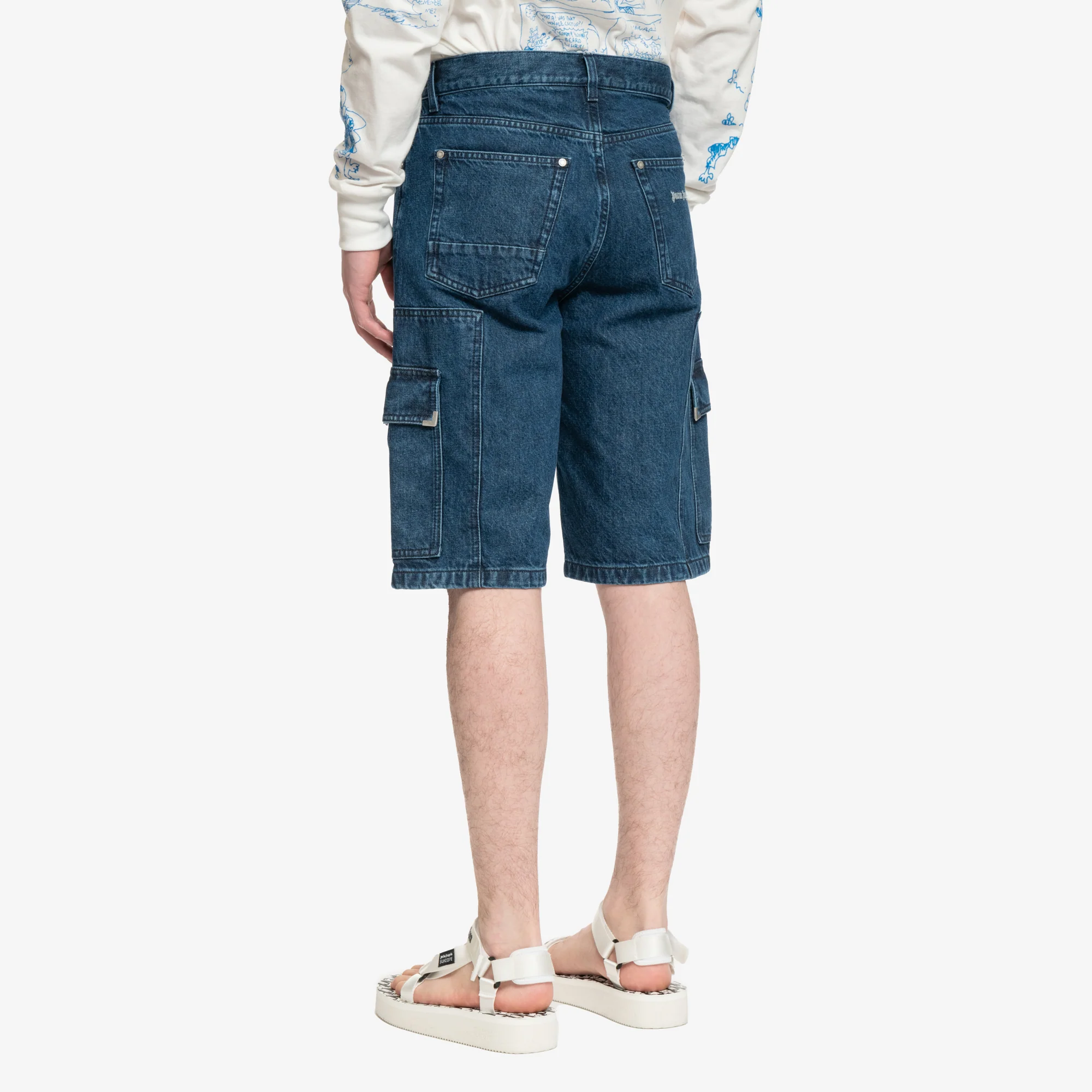 MW Metal Frame Cargo Denim Shorts - Image 4