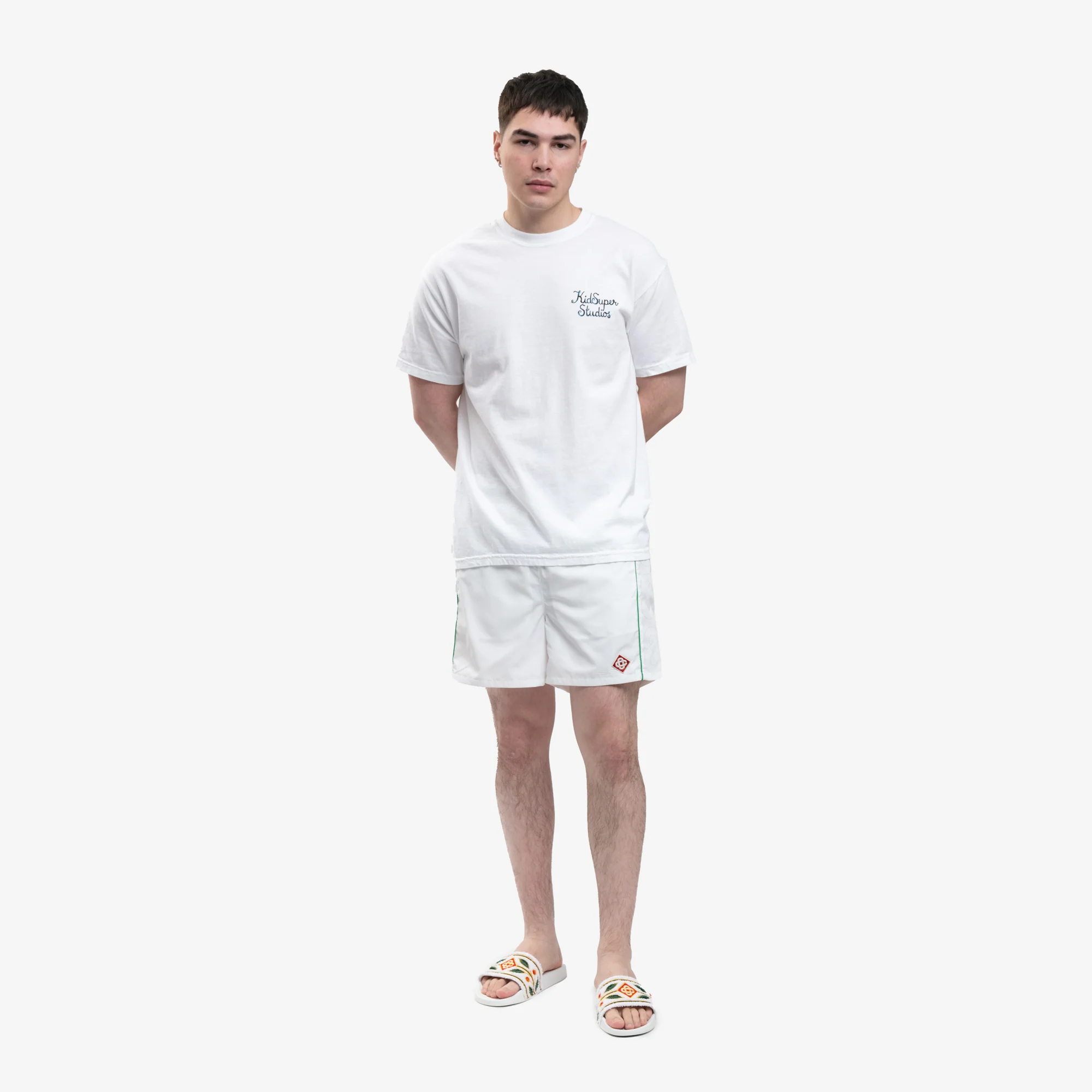 Nylon Laser Cut Track Shorts - Image 2
