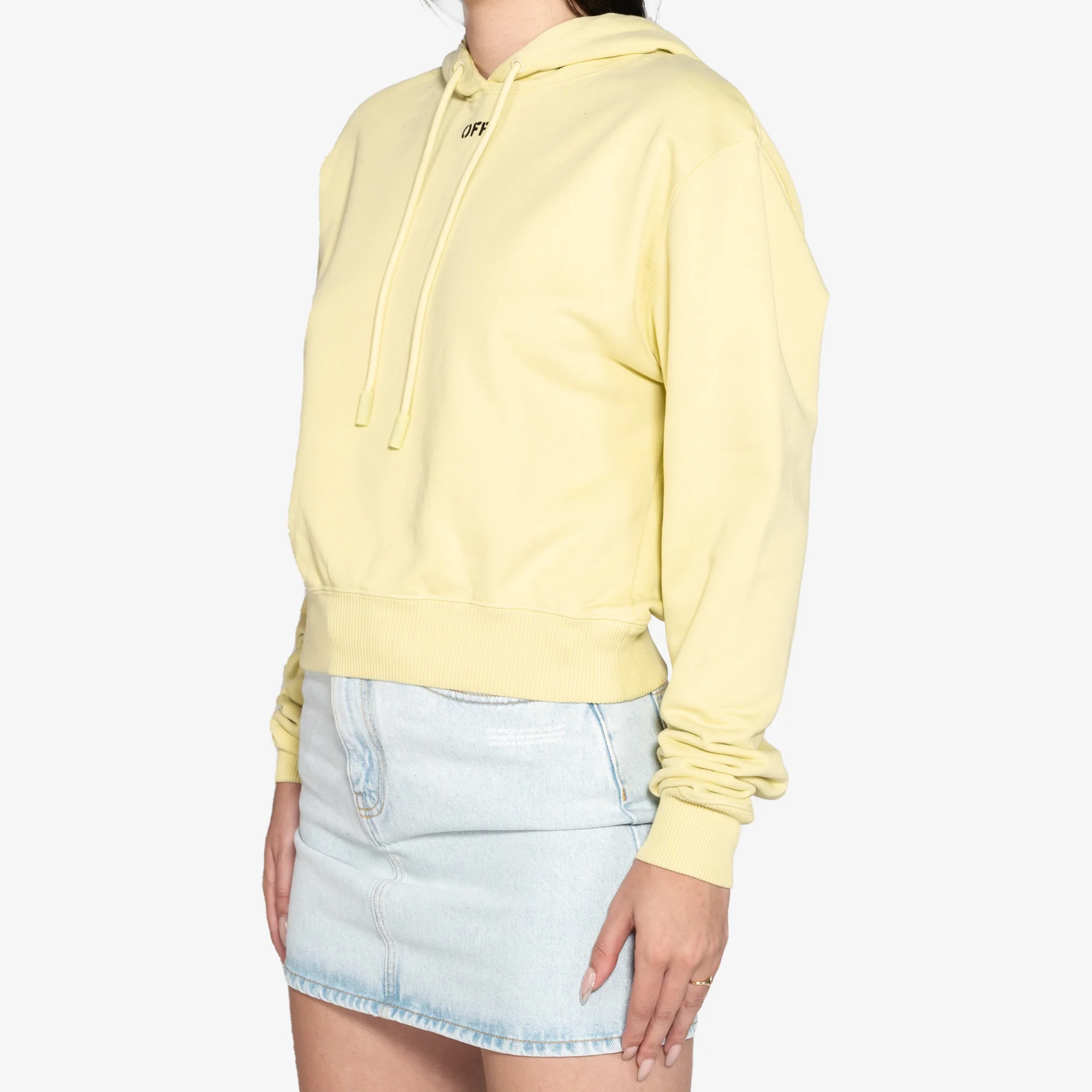 Womens OFF STAMP CROPPED HOODIE - Image 3