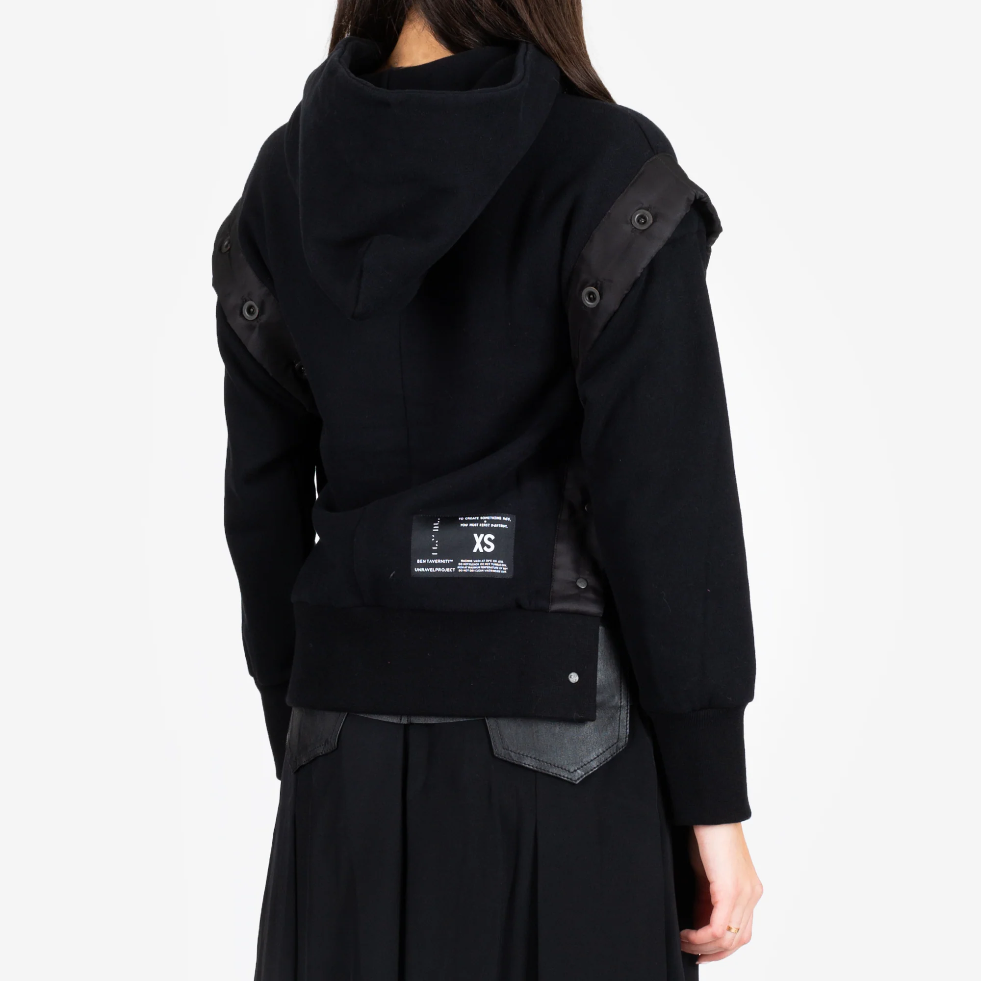 Womens Open Button Hoody - Image 2