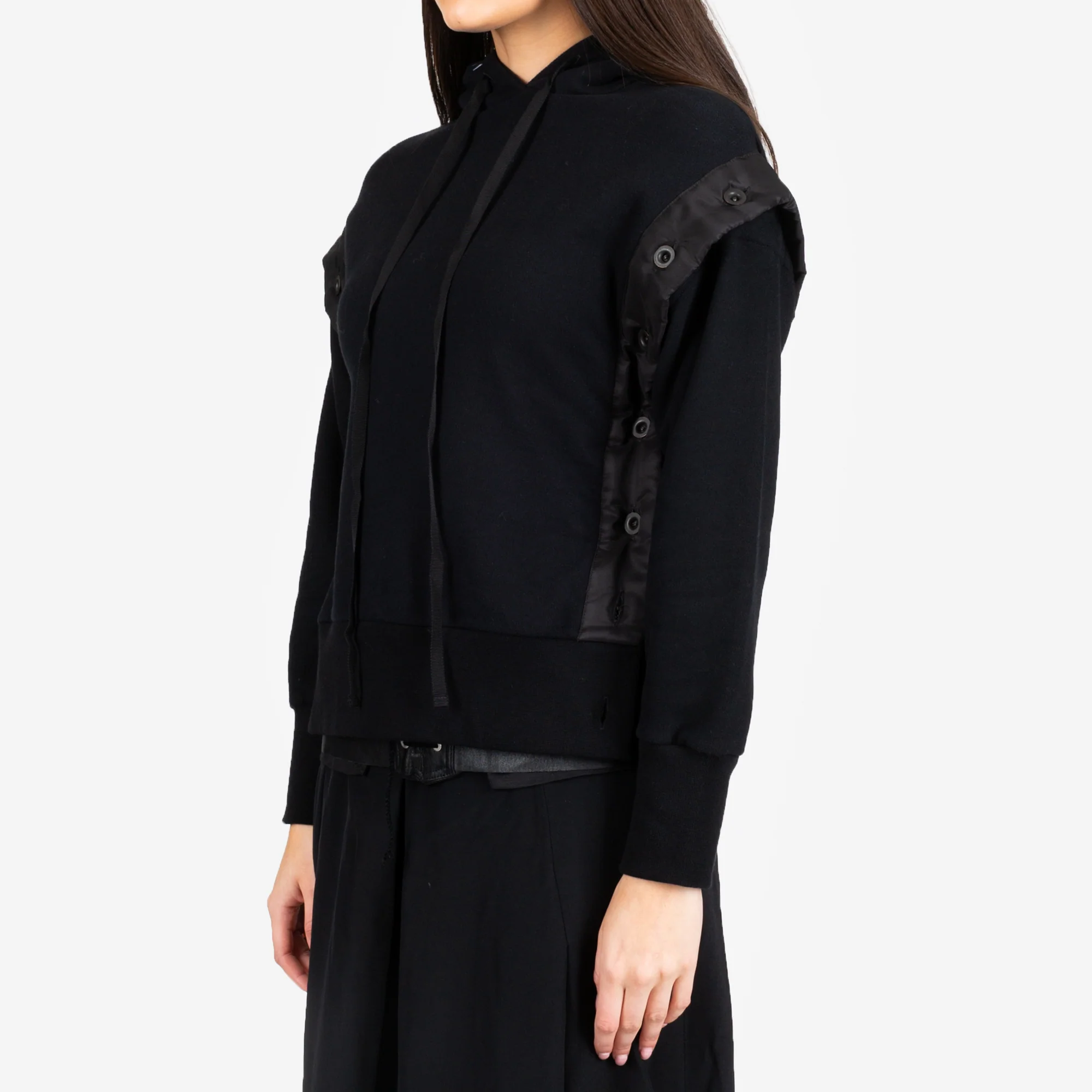 Womens Open Button Hoody - Image 3