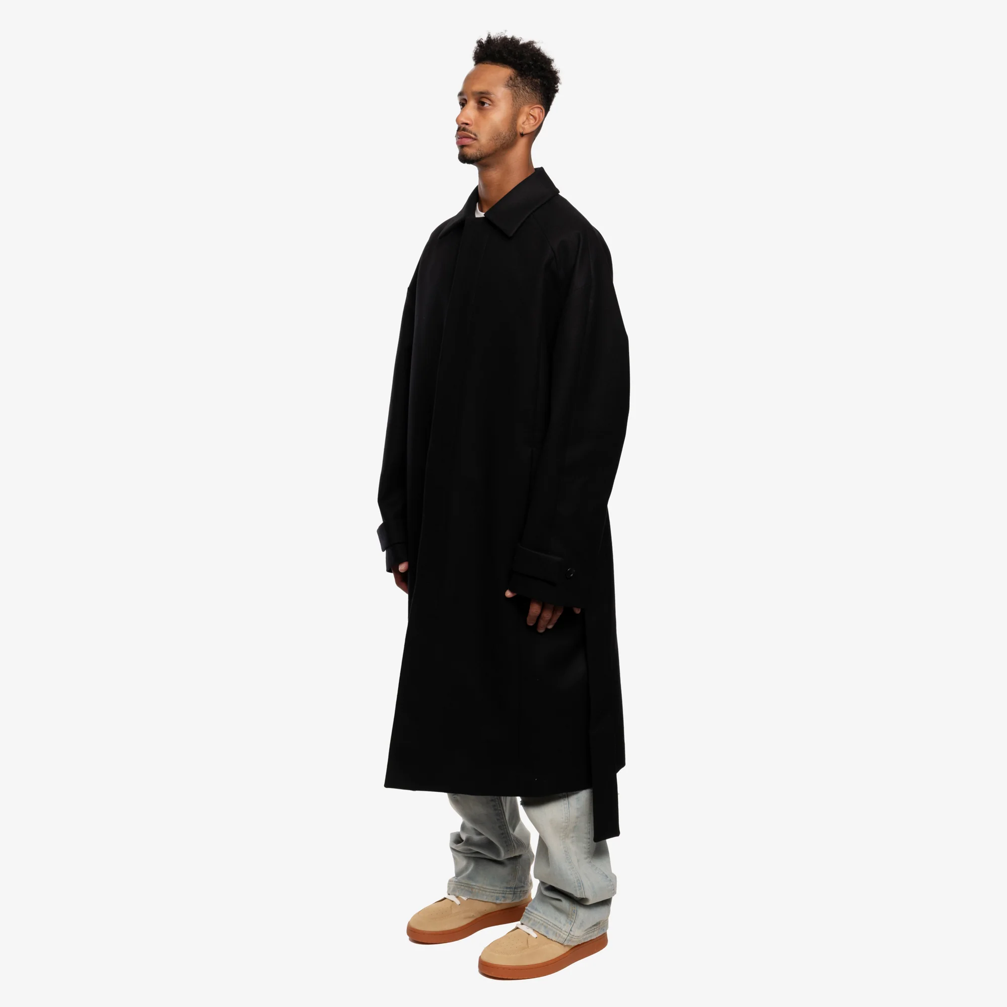 Oversize Single Fine Wool Mac Coat - Image 3