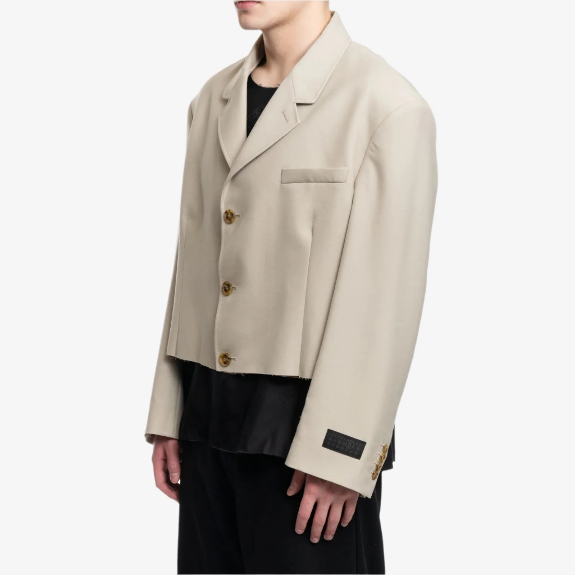 Oversized Cropped Suit Jacket - Image 3