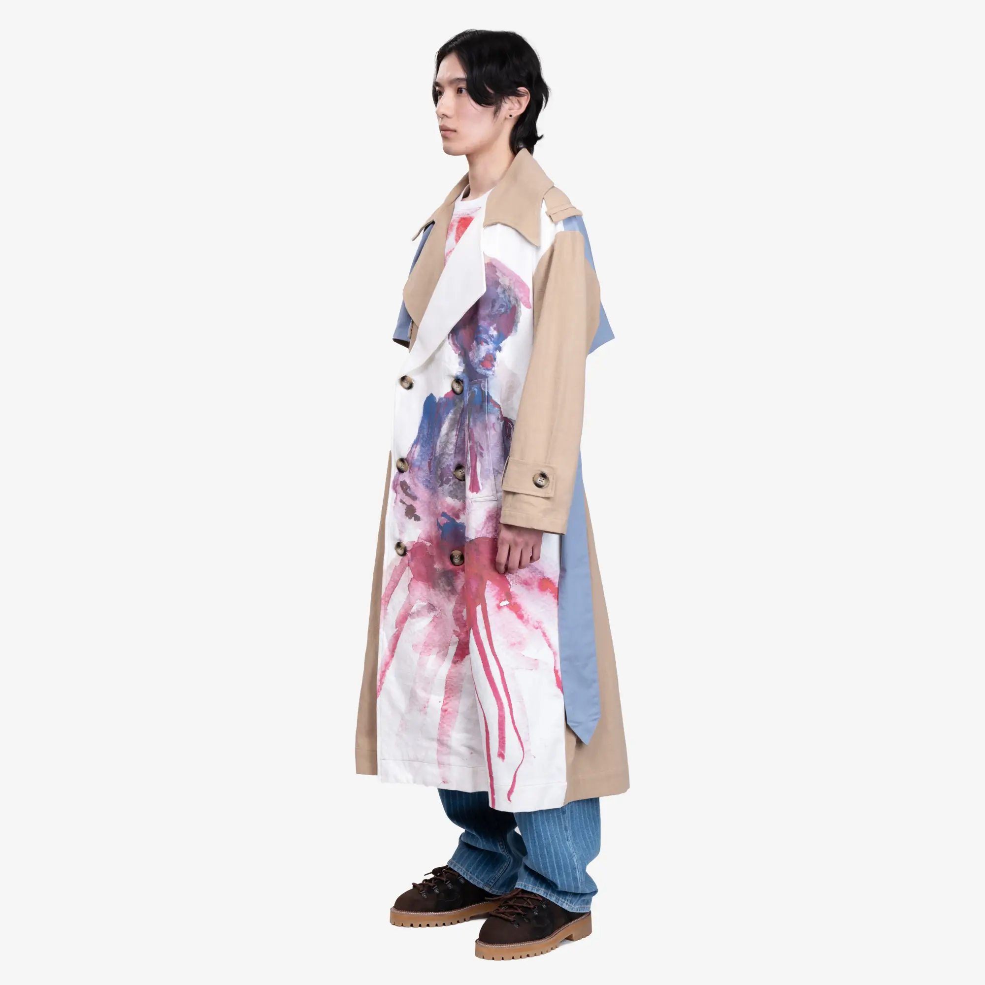 Painted Girl Trench Coat - Image 3